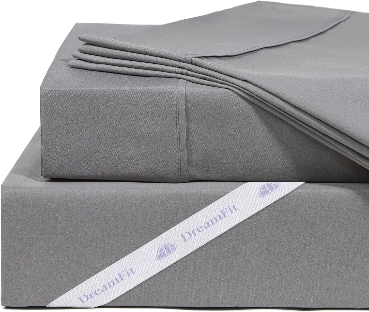 Queen Gray Egyptian Cotton Cooling Sheet Set