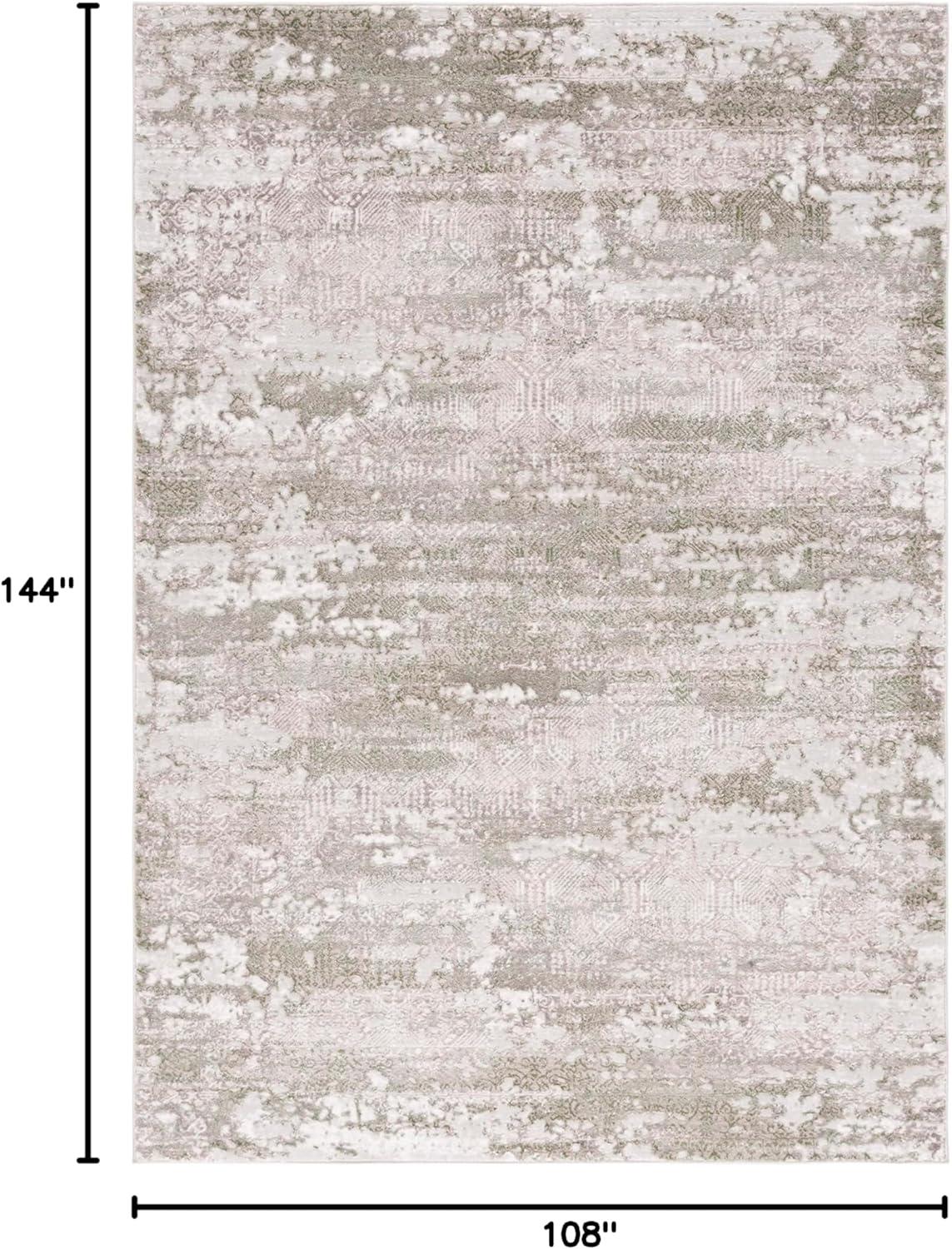 SAFAVIEH Meadow Beulah Abstract Area Rug, Beige/Sage, 9' x 12'