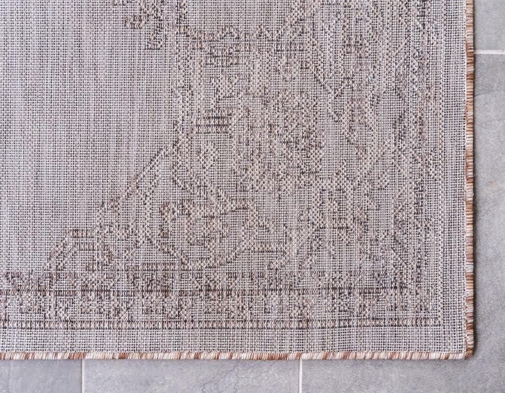 Unique Loom 9' 0 x 12' 2 Rectangle Indoor/Outdoor Traditional Beige Area Rug