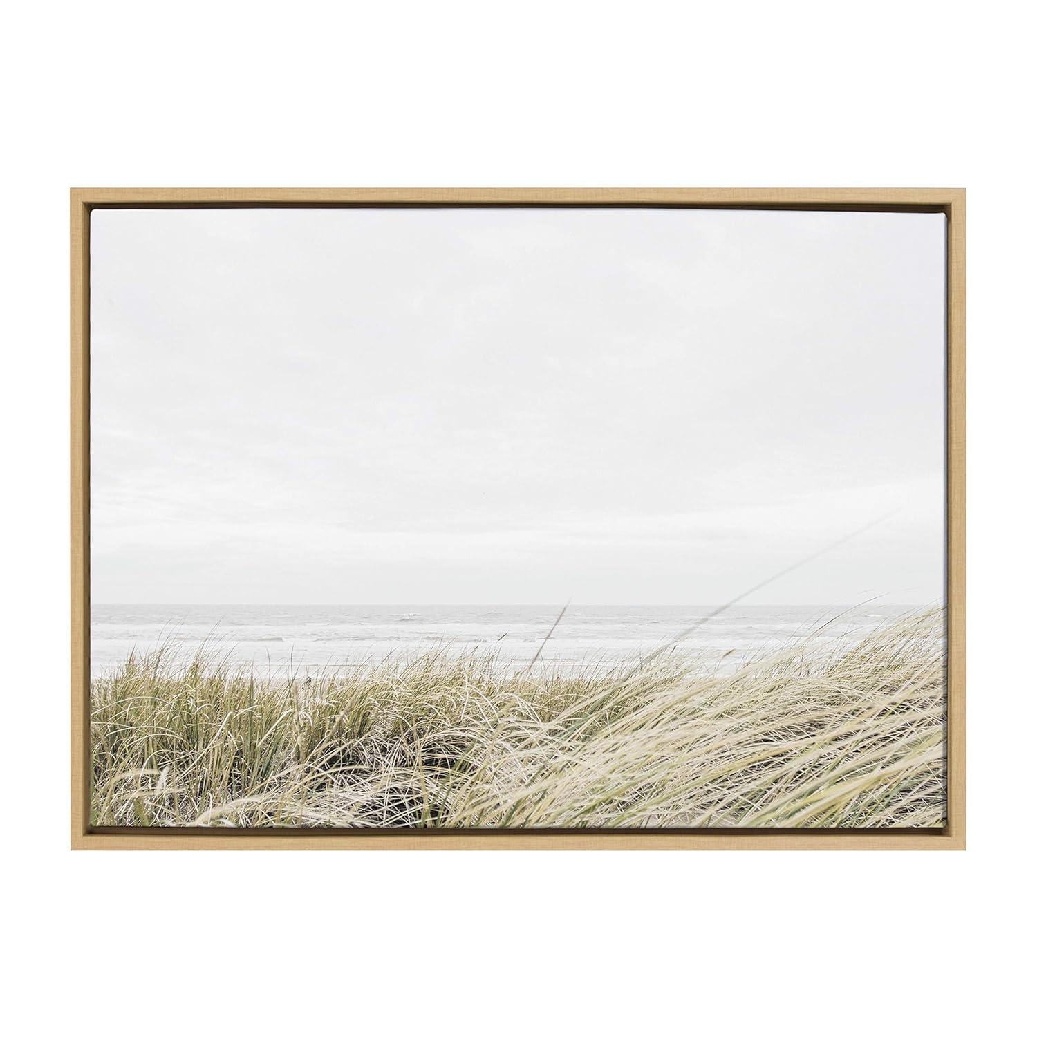23" x 33" Sylvie East Beach Framed Canvas by Amy Peterson Natural - Kate & Laurel All Things Decor: Coastal Wall Display, Nature Scene