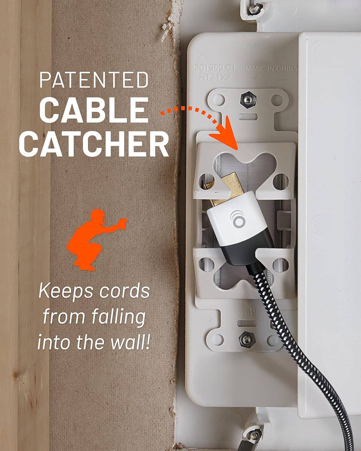 White Dual Outlet In-Wall Cable Management Kit with Wall Plate