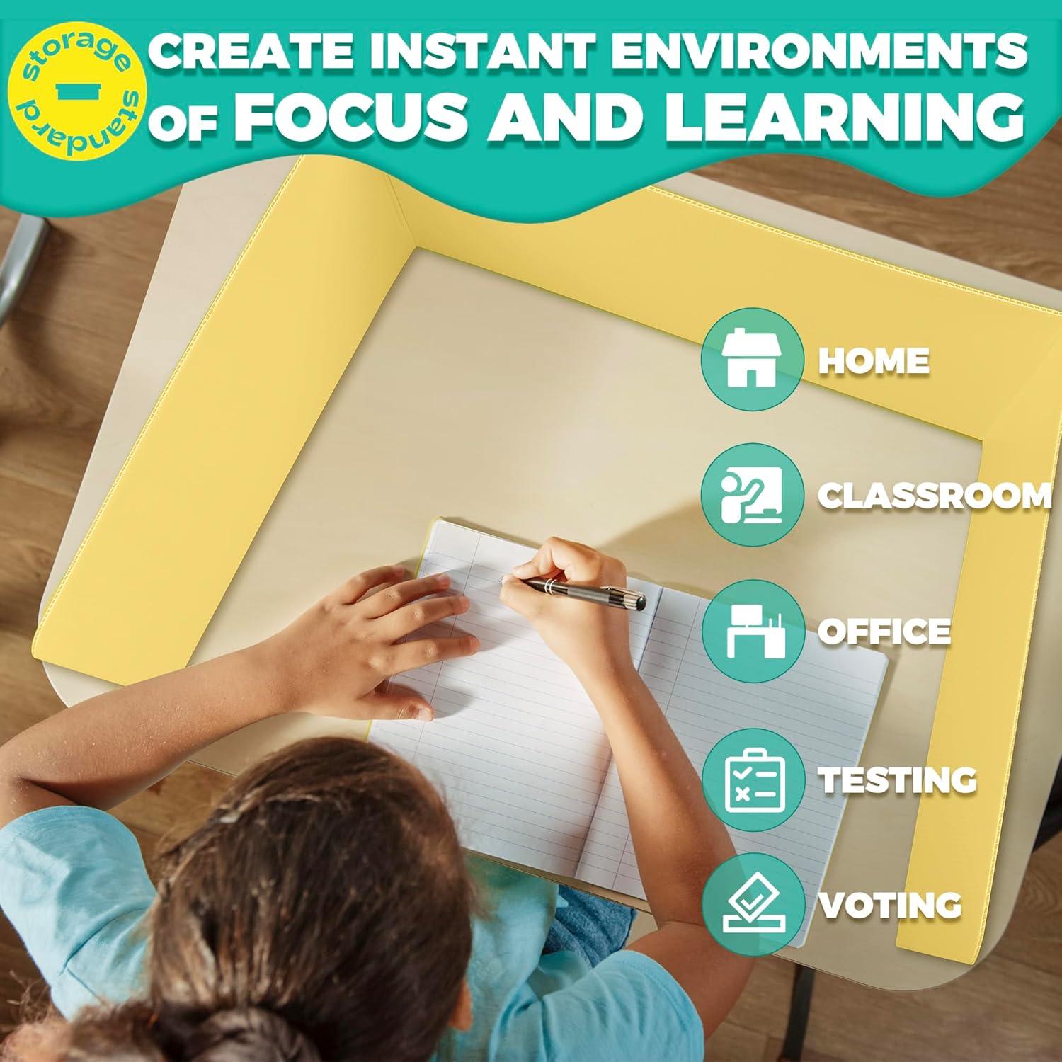 Storage Standard Student Desk Dividers Classroom Privacy Desktop Partition Shield Pastel Colors 16 Pack Study Carrel