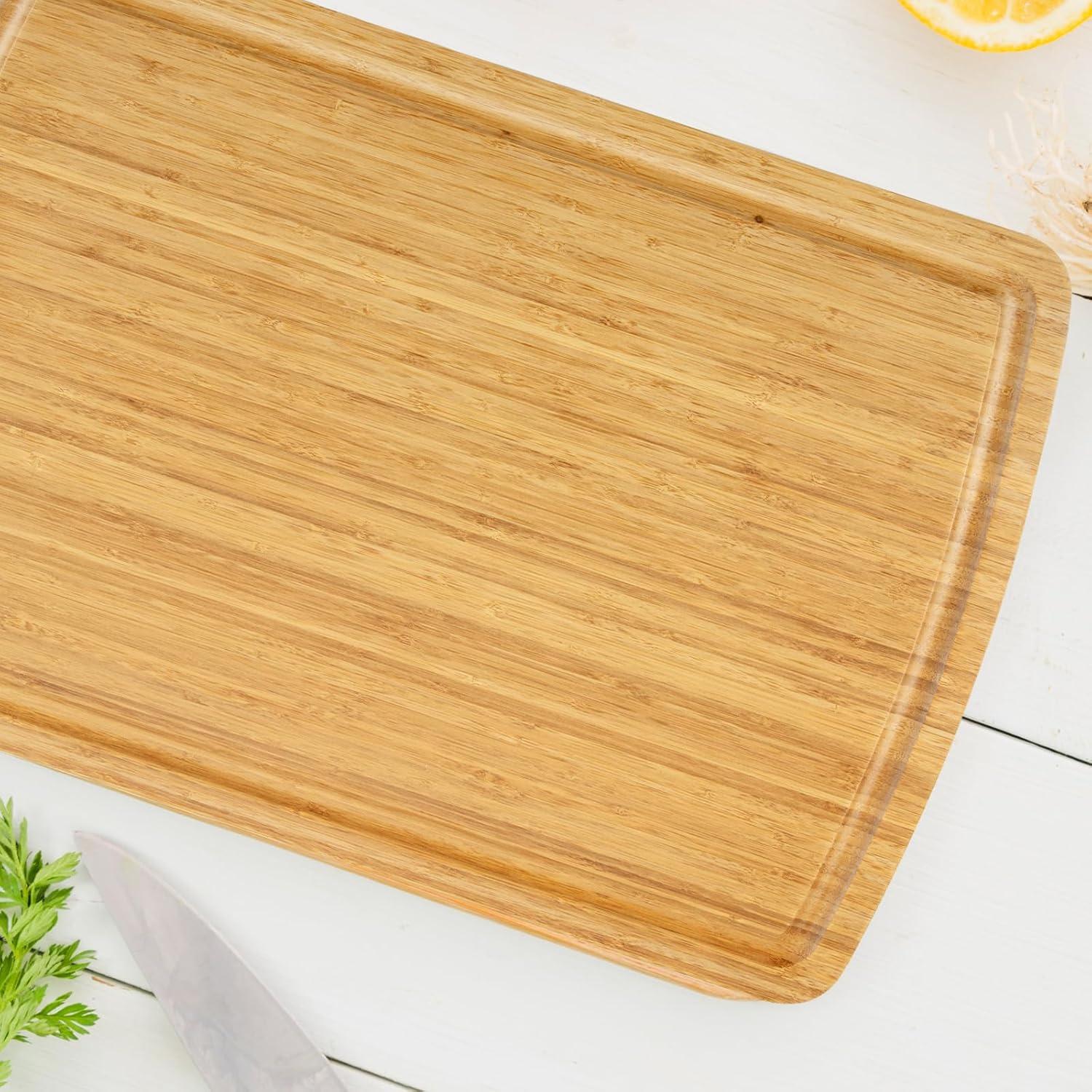 ATENOW 30 x 20 Extra Large Bamboo Cutting Board for Kitchen, Cutting Board Stove Top Cover, Butcher Block Chopping Board with Juice Groove, Large Charcuterie Board, Over the Sink Cutting Board