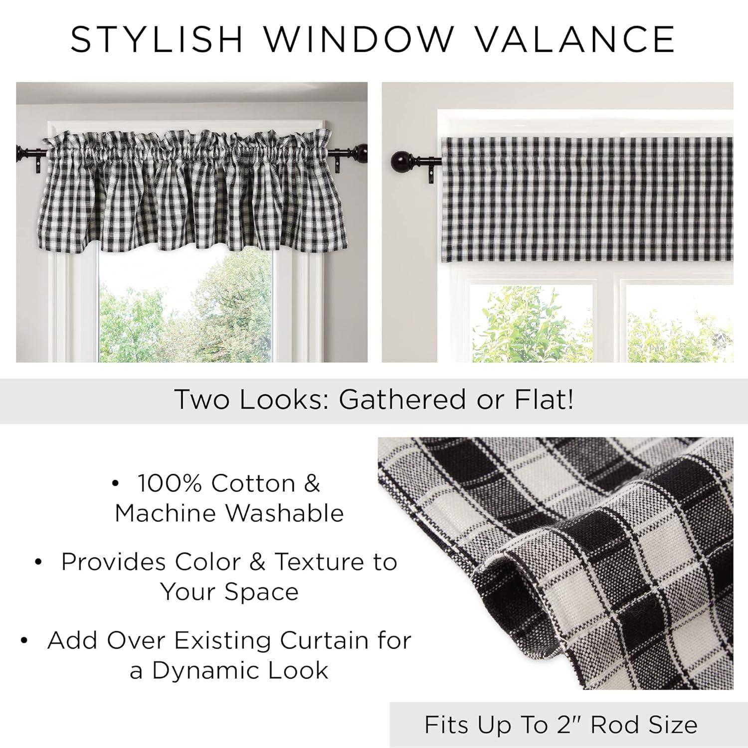 Red Logger Check Window Valance 72x14