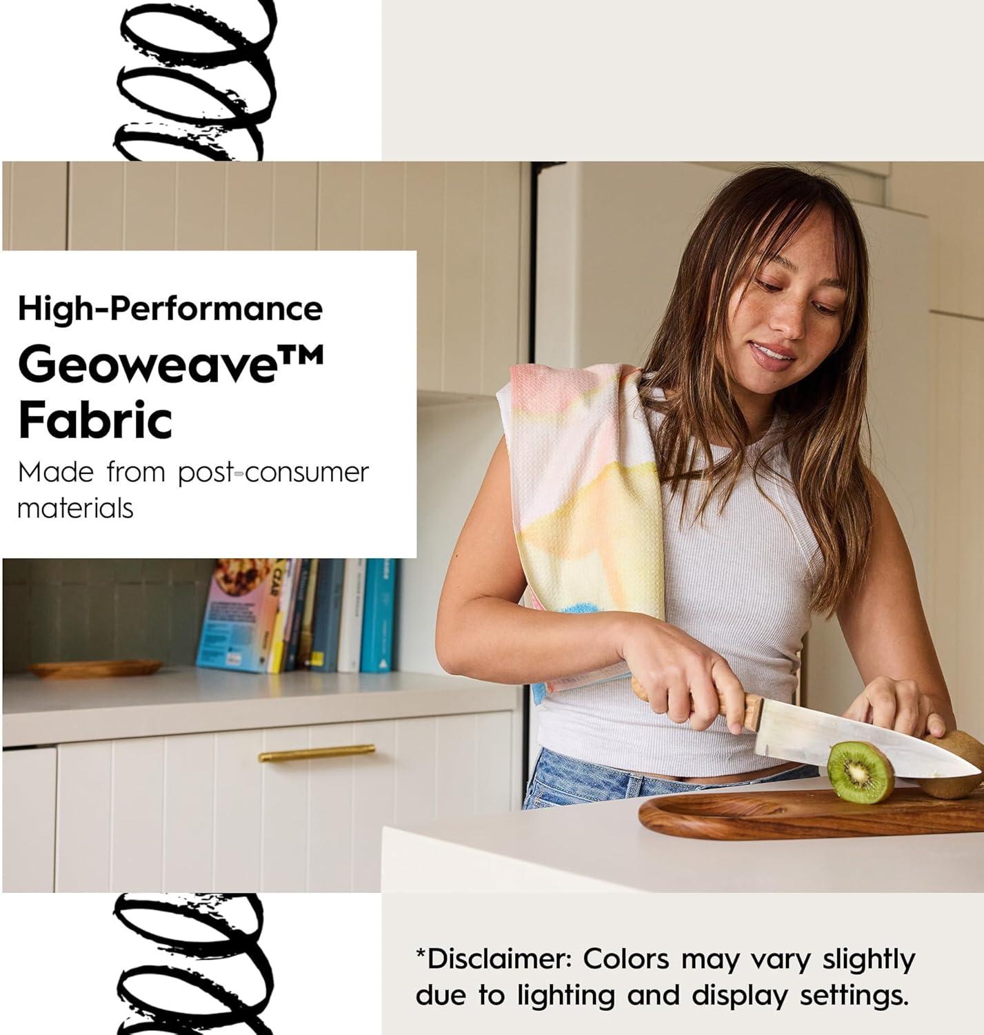 GEOMETRY Spring Kitchen Towels – Spring & Summer Quick Dry Microfiber Cloth Dish Towels for Kitchen Drying – Premium Quick Dry Towel, 2-Pack Set (Honeycrisp Red and Granny Smith Gingham)