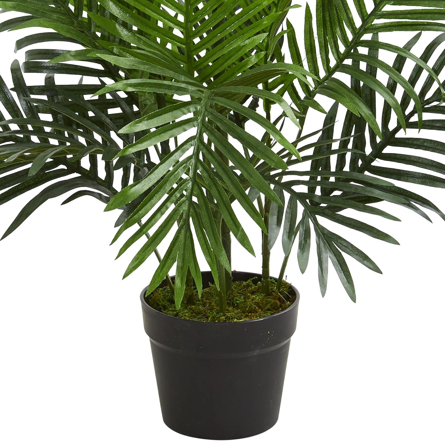 36" Artificial Paradise Palm Tree in Pot Black - Nearly Natural: Indoor Faux Palm, No Assembly Required