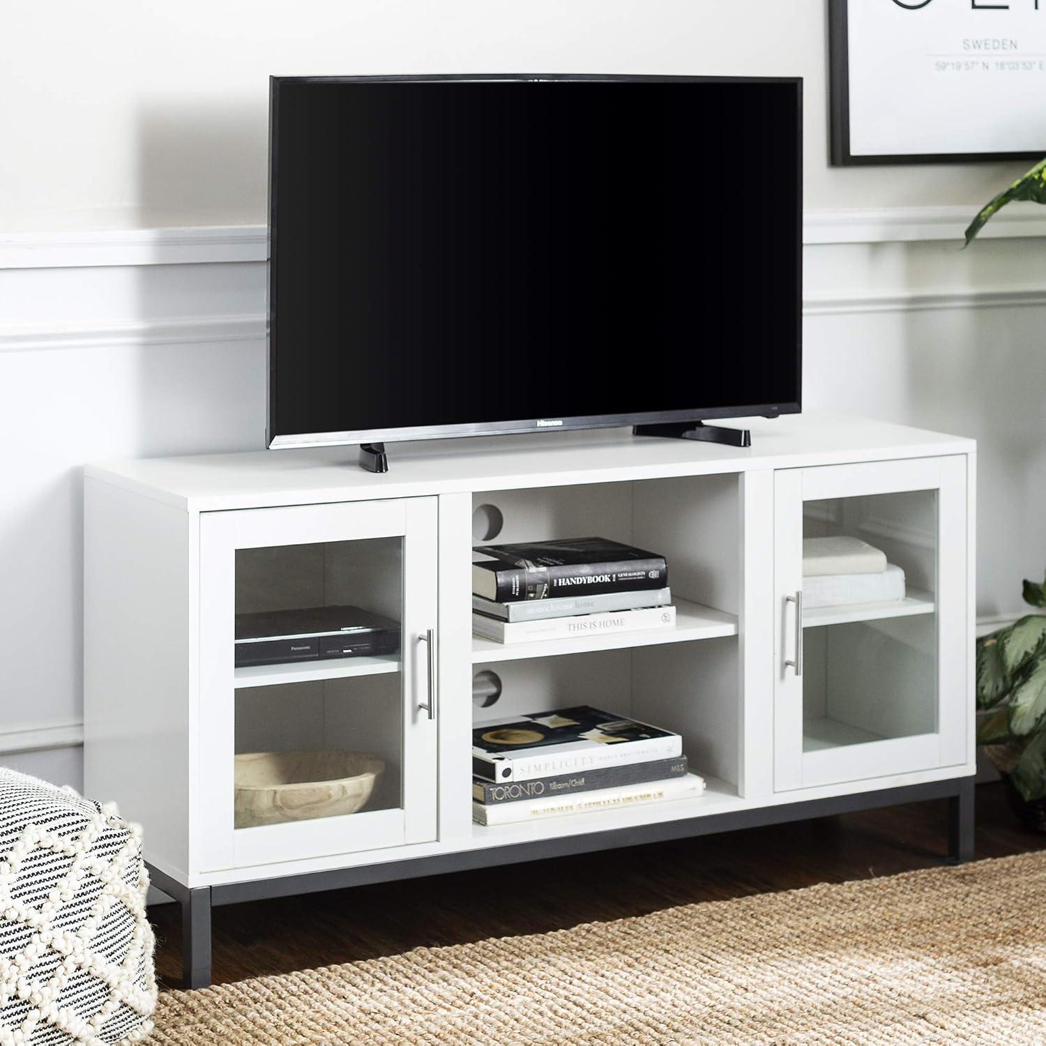 Walker Edison Modern 2-Door TV Stand for TVs up to 58", White