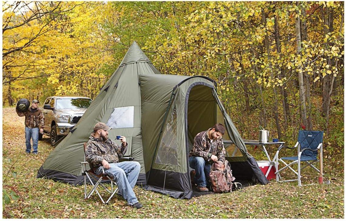 Green 14' x 14' Polyester Teepee Tent with Vestibule
