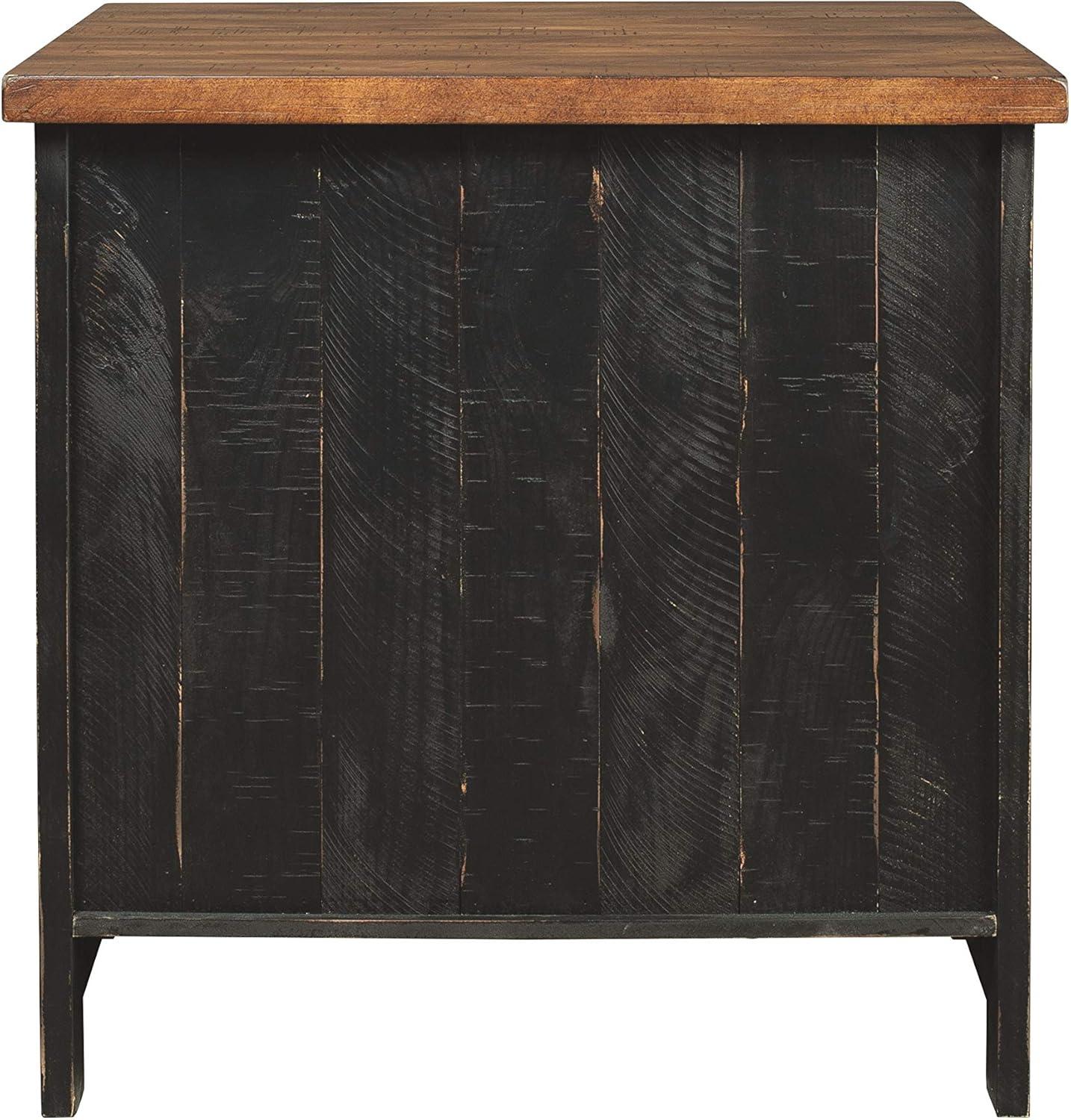 Signature Design By Ashley Valebeck Casual Rectangular End Table Black/Brown