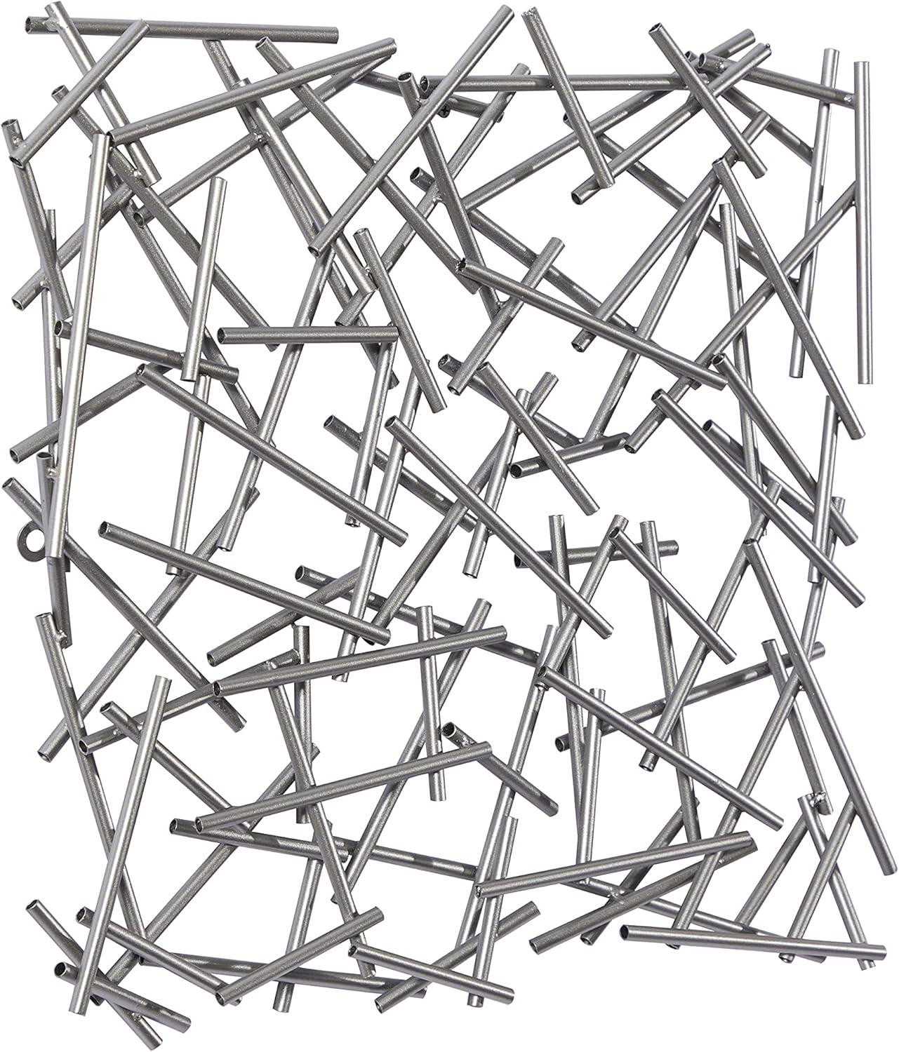 CosmoLiving by Cosmopolitan Silver Metal Overlapping Lines Geometric Wall Decor