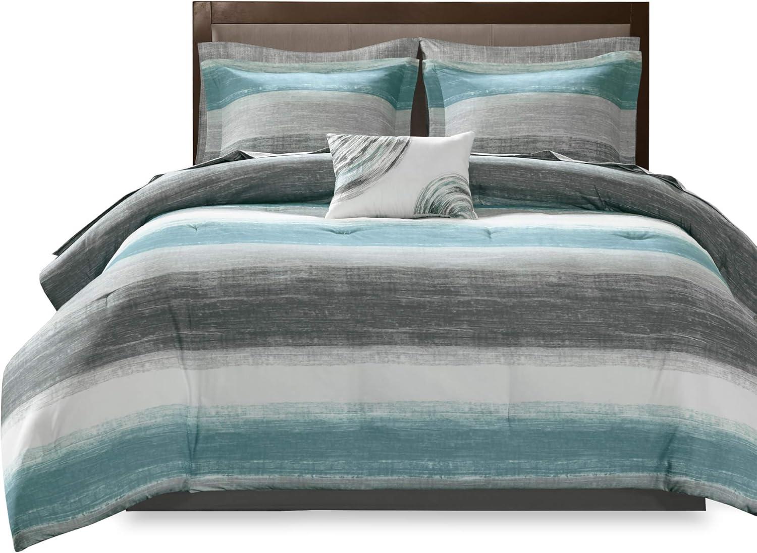 Saben Striped Comforter Set with Cotton Bed Sheets