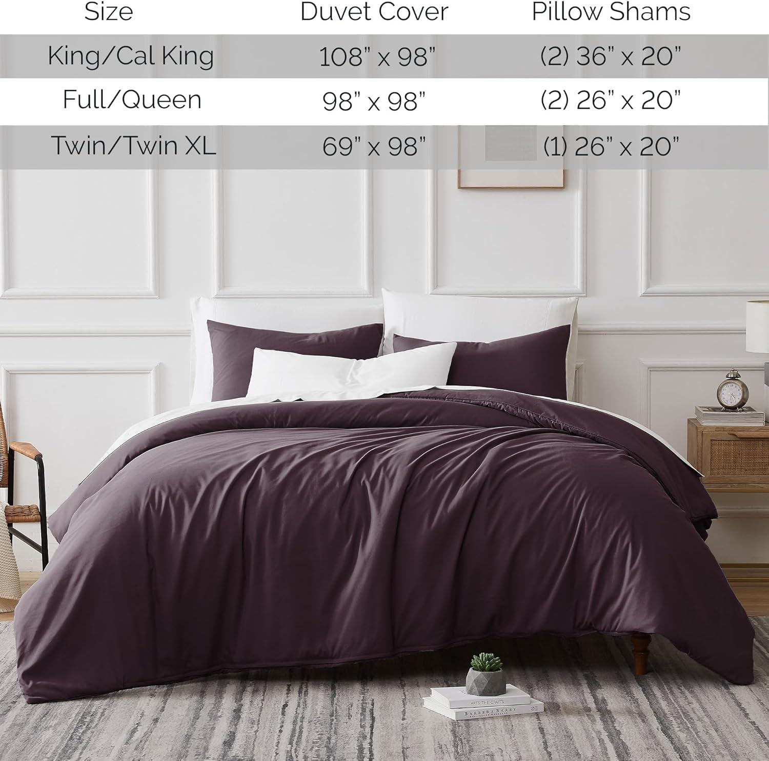 Southshore Fine Living Oversized 2-Piece ultra-soft Duvet Cover Set with Shams, Purple, Twin/Twin XL
