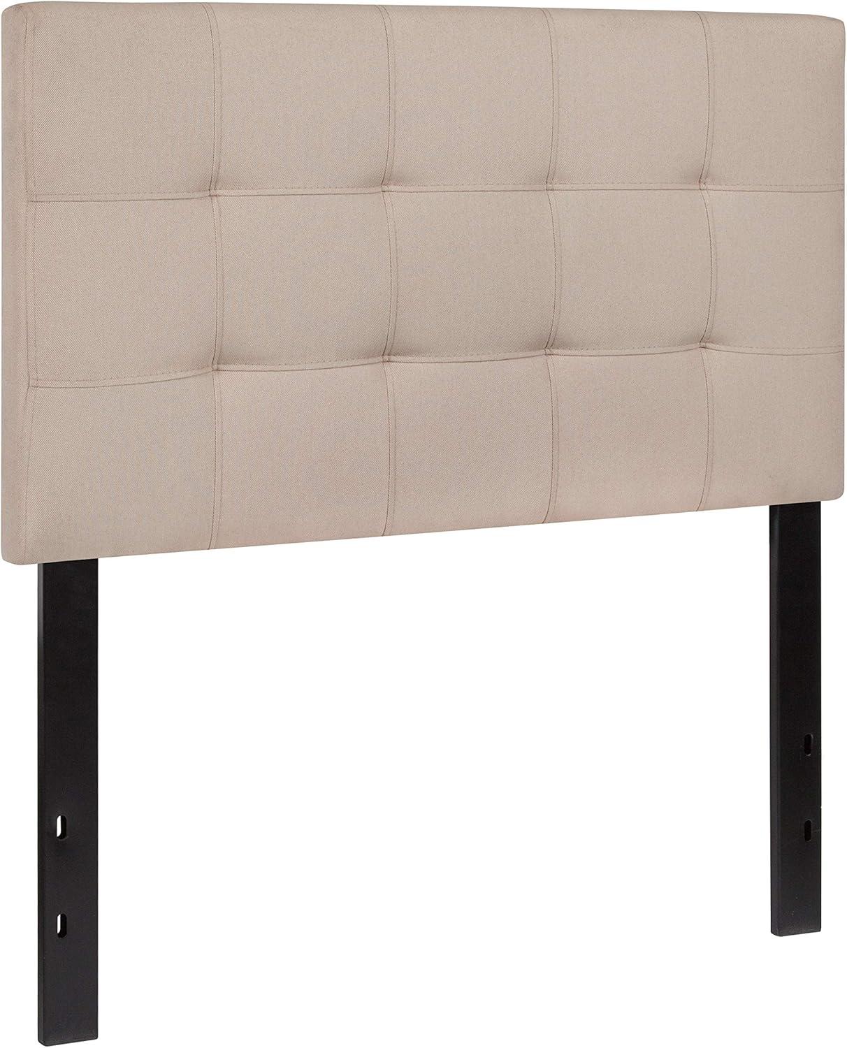 Flash Furniture Bedford Tufted Upholstered Twin Size Headboard in Beige Fabric