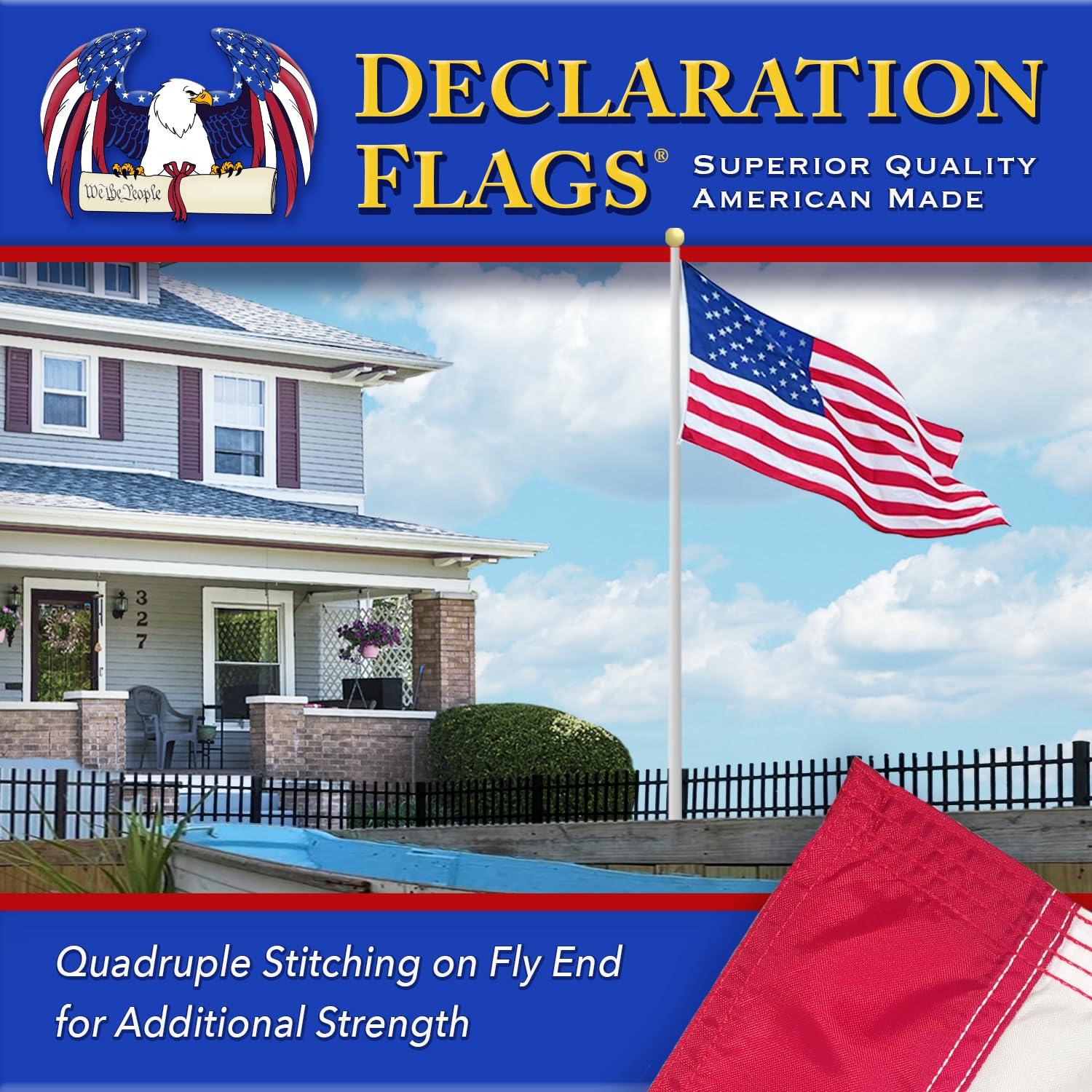 3x5 American Flag for Outside Outdoor Heavy Duty-Nylon USA Flags- Embroidered US Flags Sewn Stripes with Brass Grommets