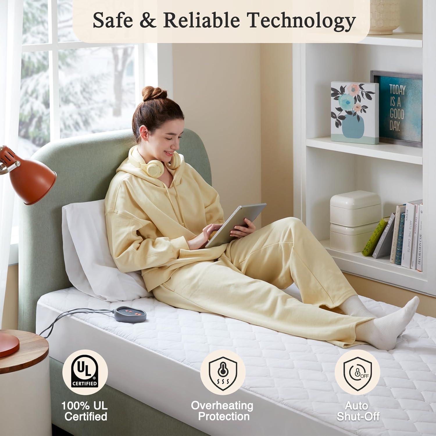 Beautyrest Cotton Blend Heated Mattress Pad