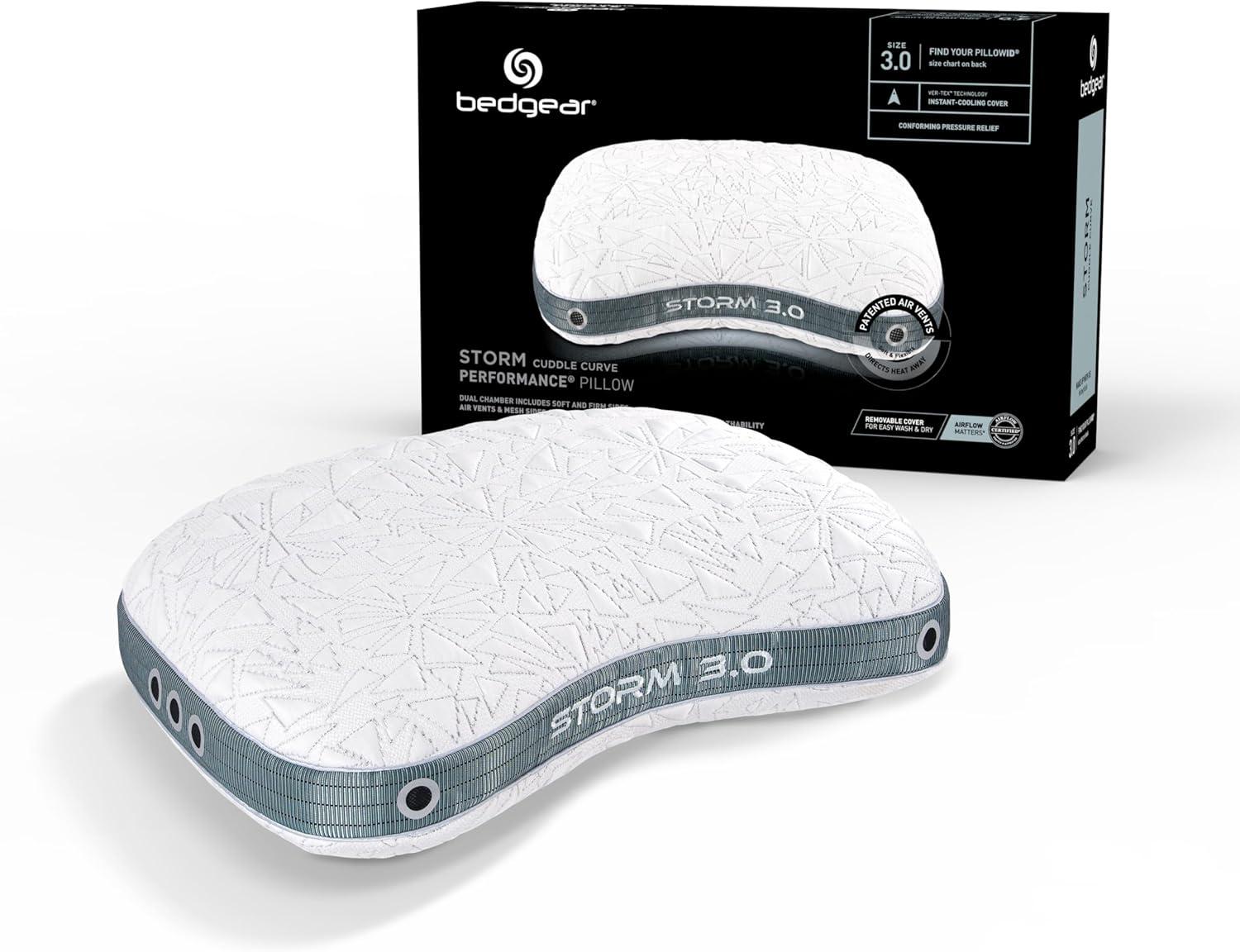 Bedgear Bedgear Storm Cuddle Curve Performance Cooling Pillow for Side Sleepers- Medium Firmness