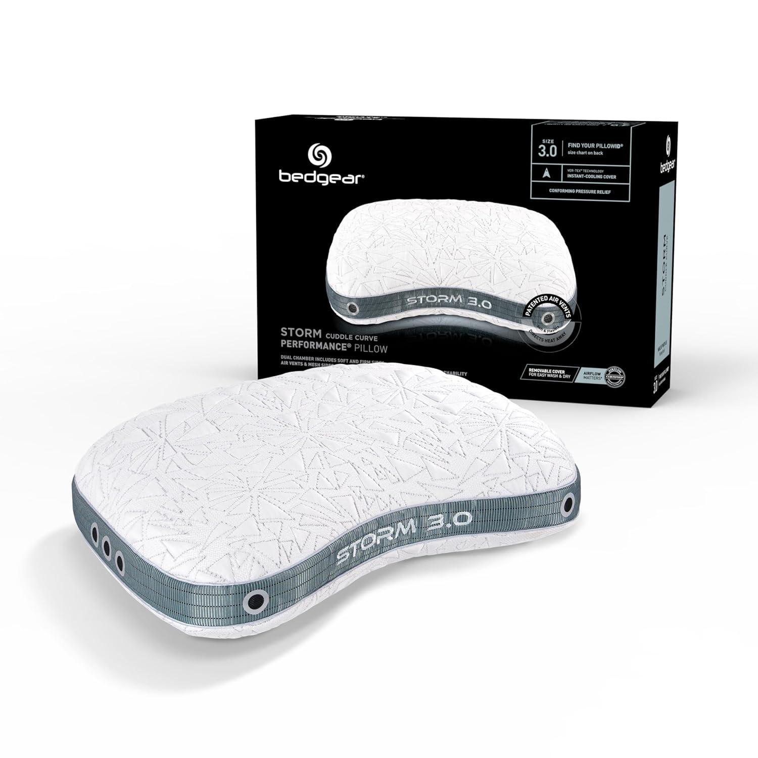 Bedgear Bedgear Storm Cuddle Curve Performance Cooling Pillow for Side Sleepers- Medium Firmness