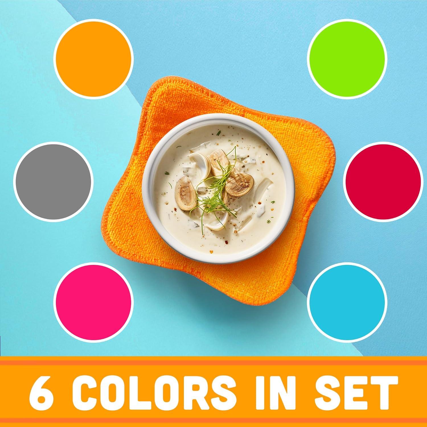 SHILA Bowl Snuggies, Multicolor Set of 5 Microwave-Safe Hot Bowl Holders to Keep Your Hands Cool and Your Food Warm, Polyester & Sponge Heat Resistant Dish Pads for Soup, Rice and Pasta