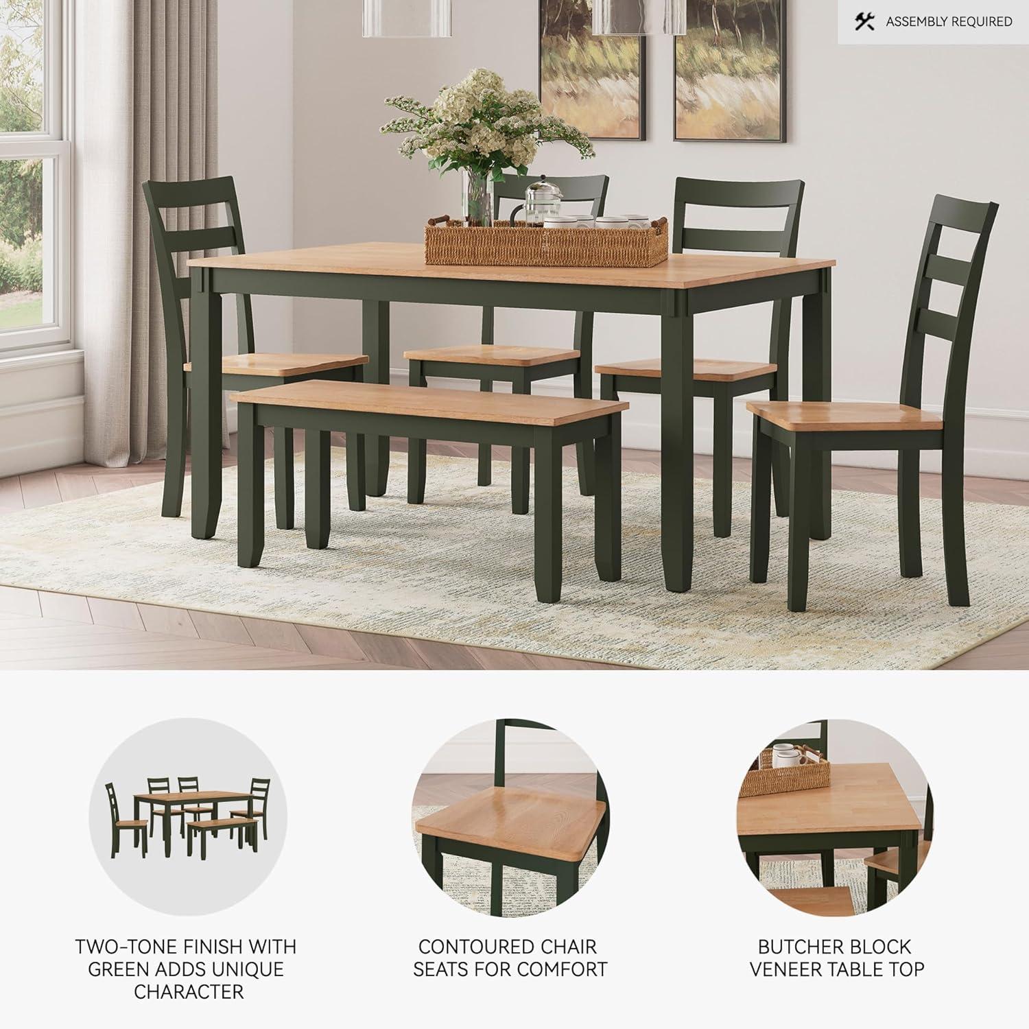 Lark Manor™ Malkin Dining Table With 4 Chairs And Bench, Set Of 6