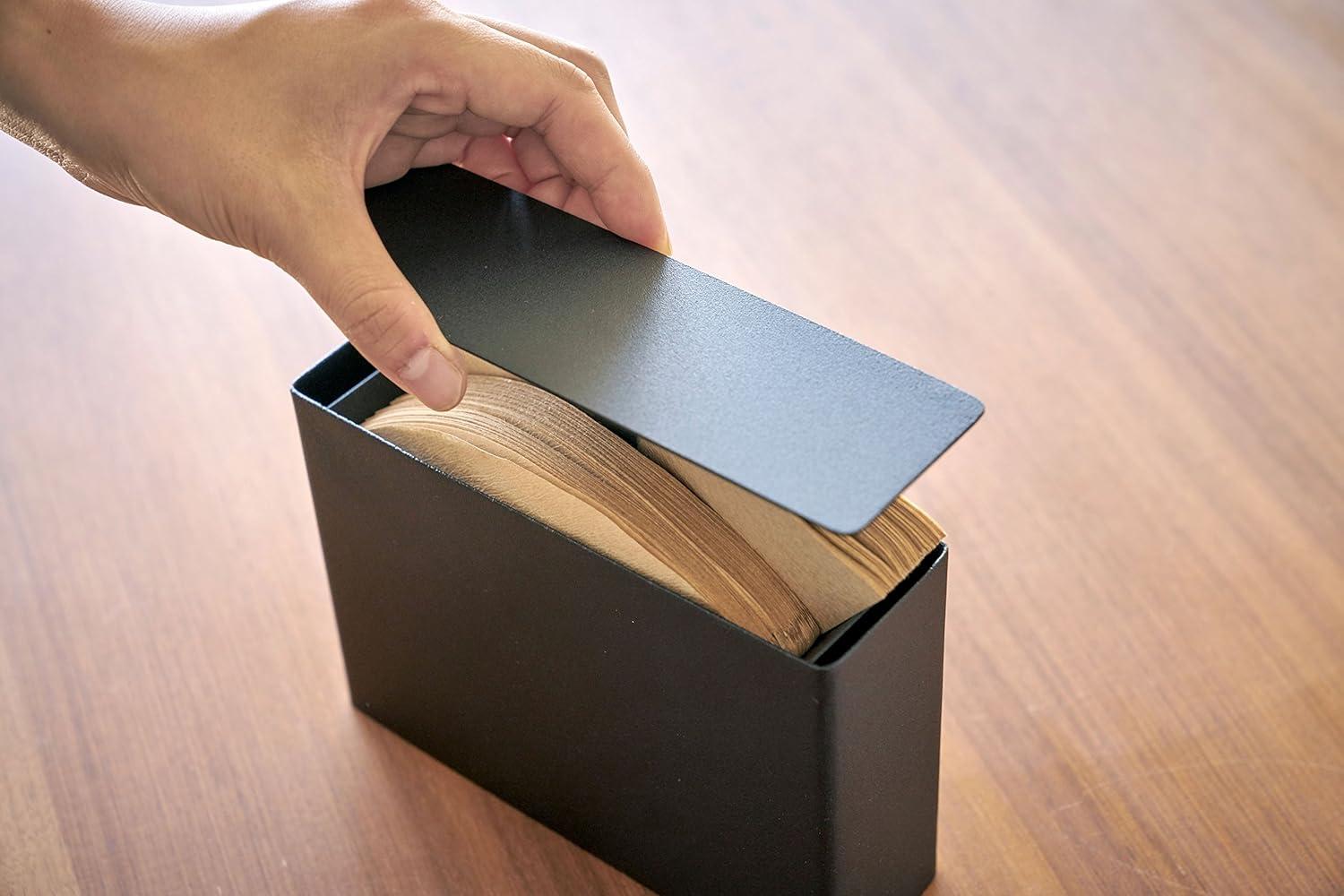 Yamazaki Home Yamazaki Home 02 Coffee Filter Case - Kitchen Storage Holder Container, Steel, Lid