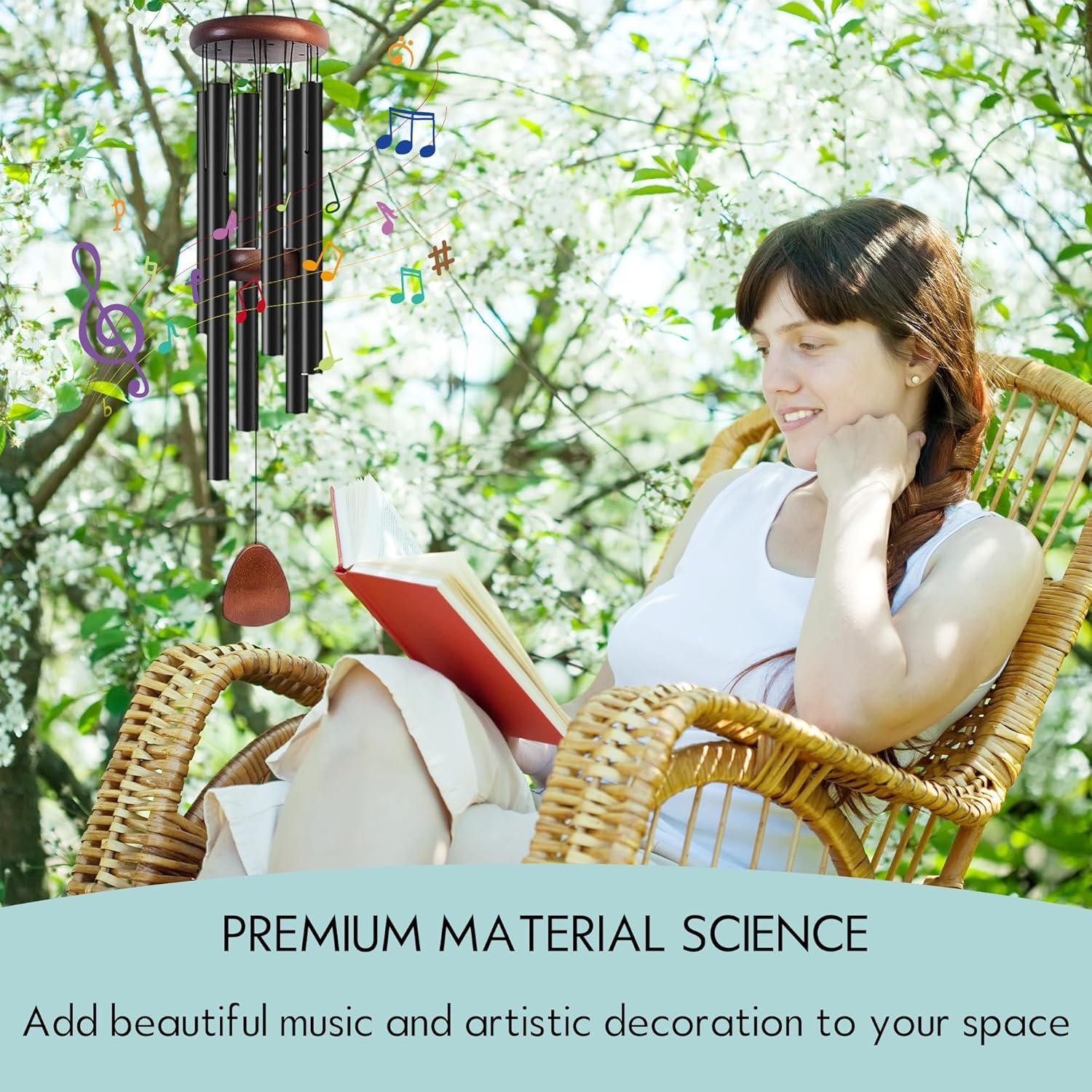 Large Aluminium Wind Chimes 37 Inches to Create a Zen Atmosphere Suitable for Outdoor, Garden, Patio Decoration. Classic Wind Chimes with Wind