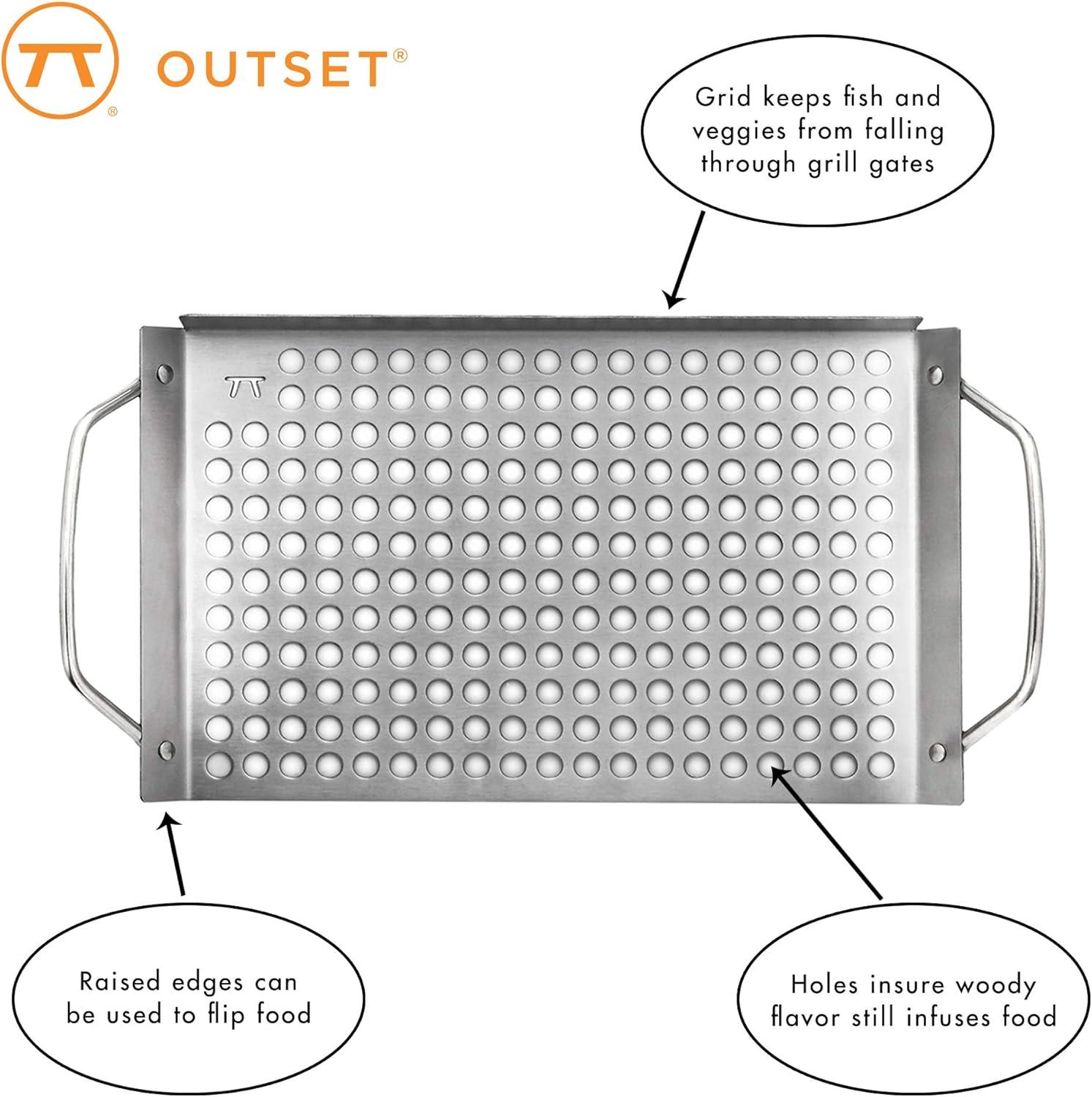 Outset Stainless Steel Grill Topper Grid, Set of 2, 11 x 7-inch