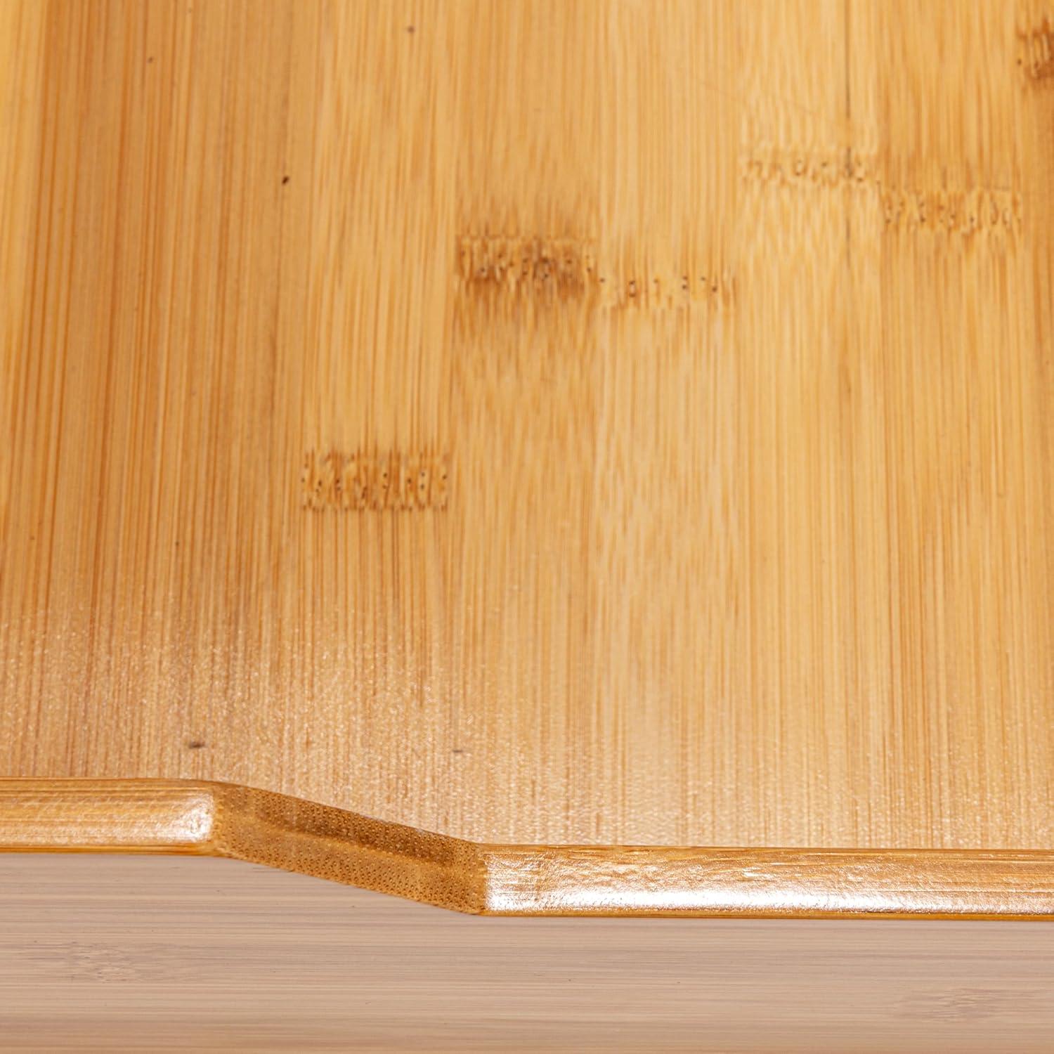 Glidez Bamboo and Steel Pull-Out/Slide-Out Storage Organizer for Under Cabinet Use - 1-Tier Design - Natural