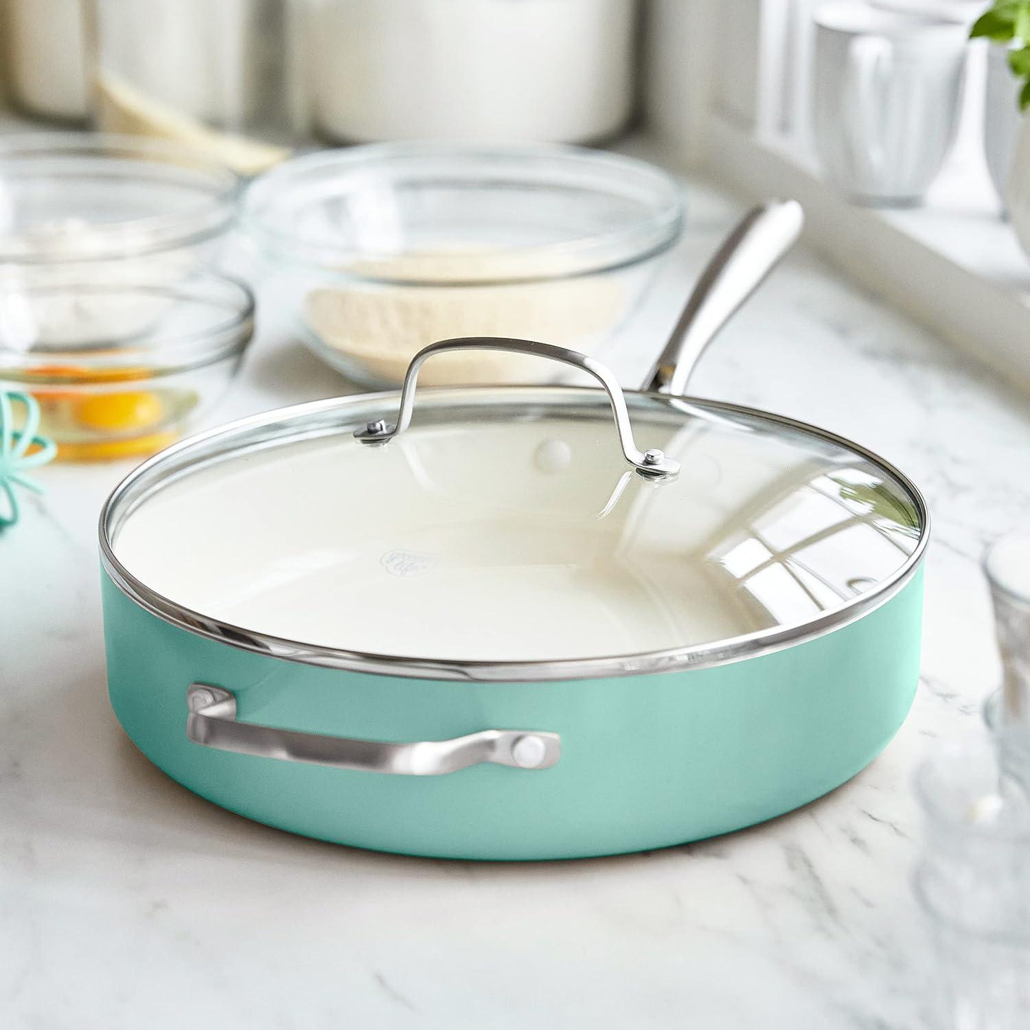 Turquoise 5Qt Aluminum Nonstick Saute Pan with Lid