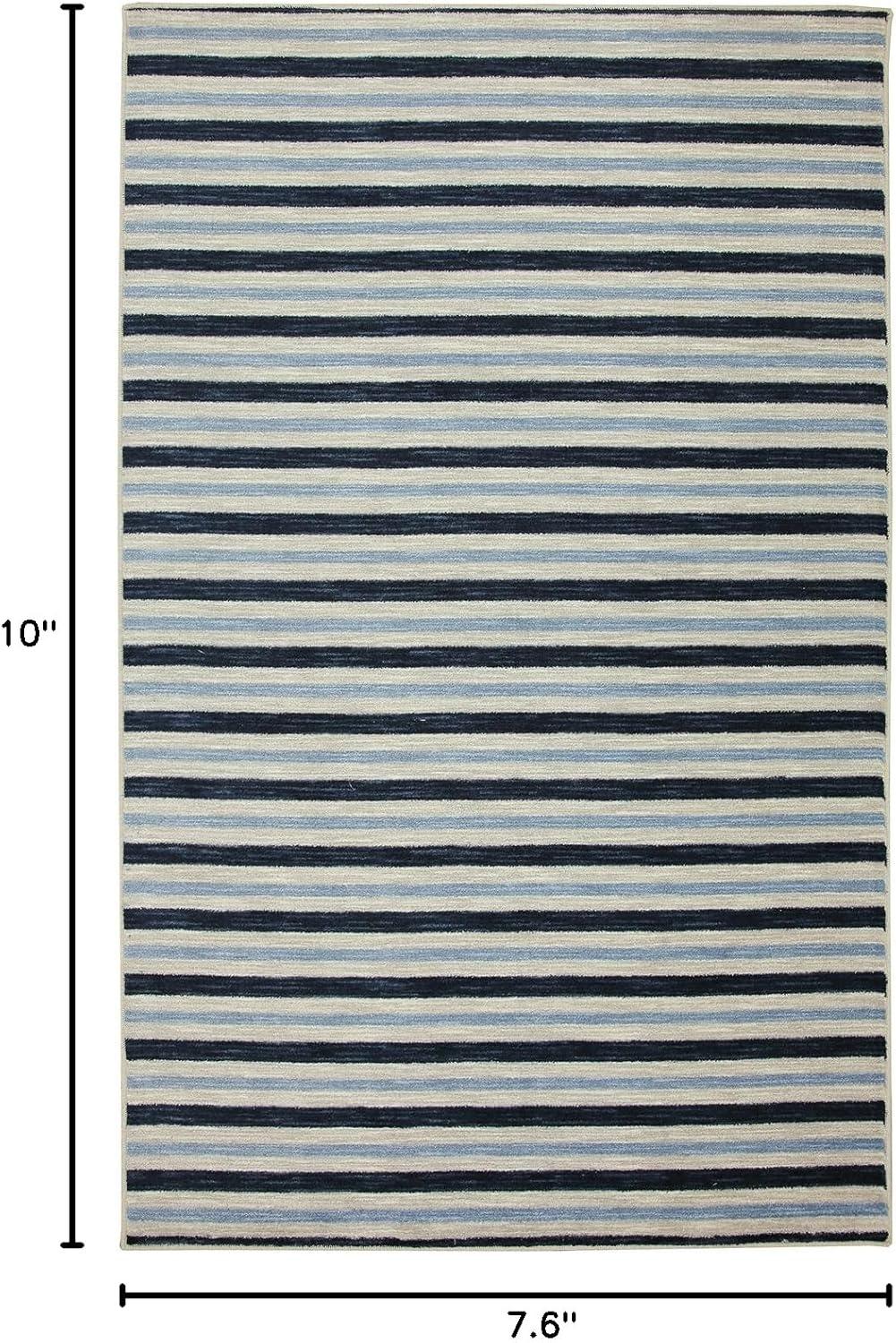 Mohawk Home Aurora Monterey Stripe Blue Printed Area Rug, 5'x8', Blue