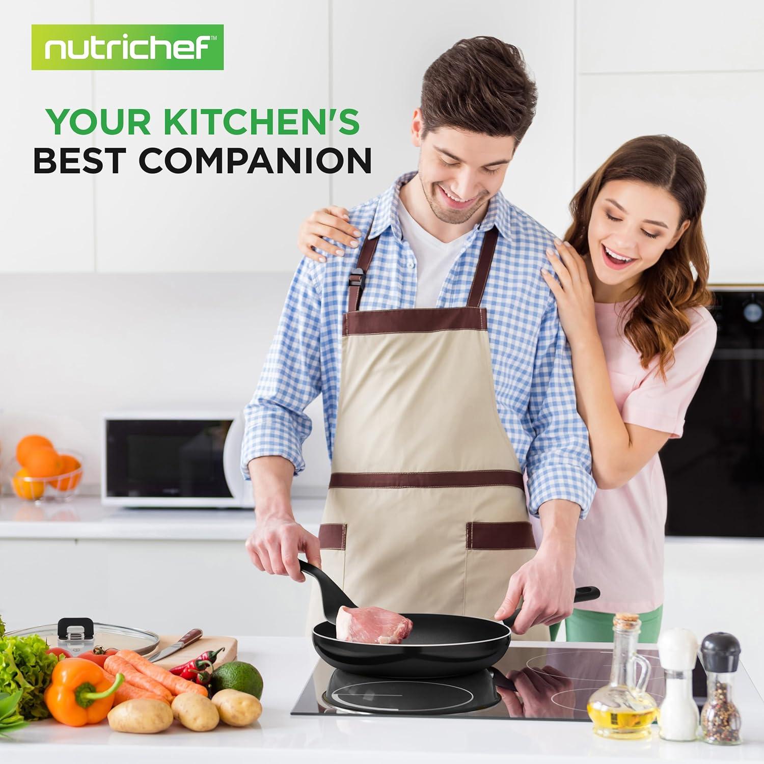 NutriChef 17 - Piece Non-Stick Aluminum Cookware Set