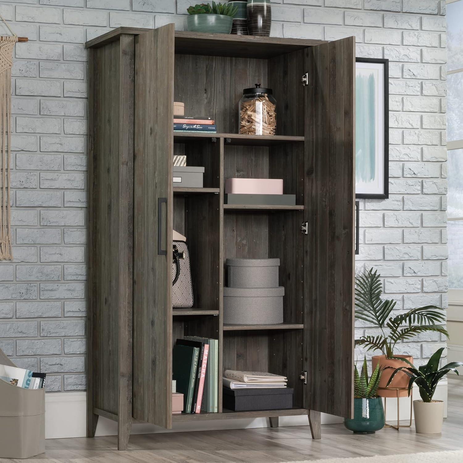 Pebble Pine Freestanding Storage Cabinet with Adjustable Shelving