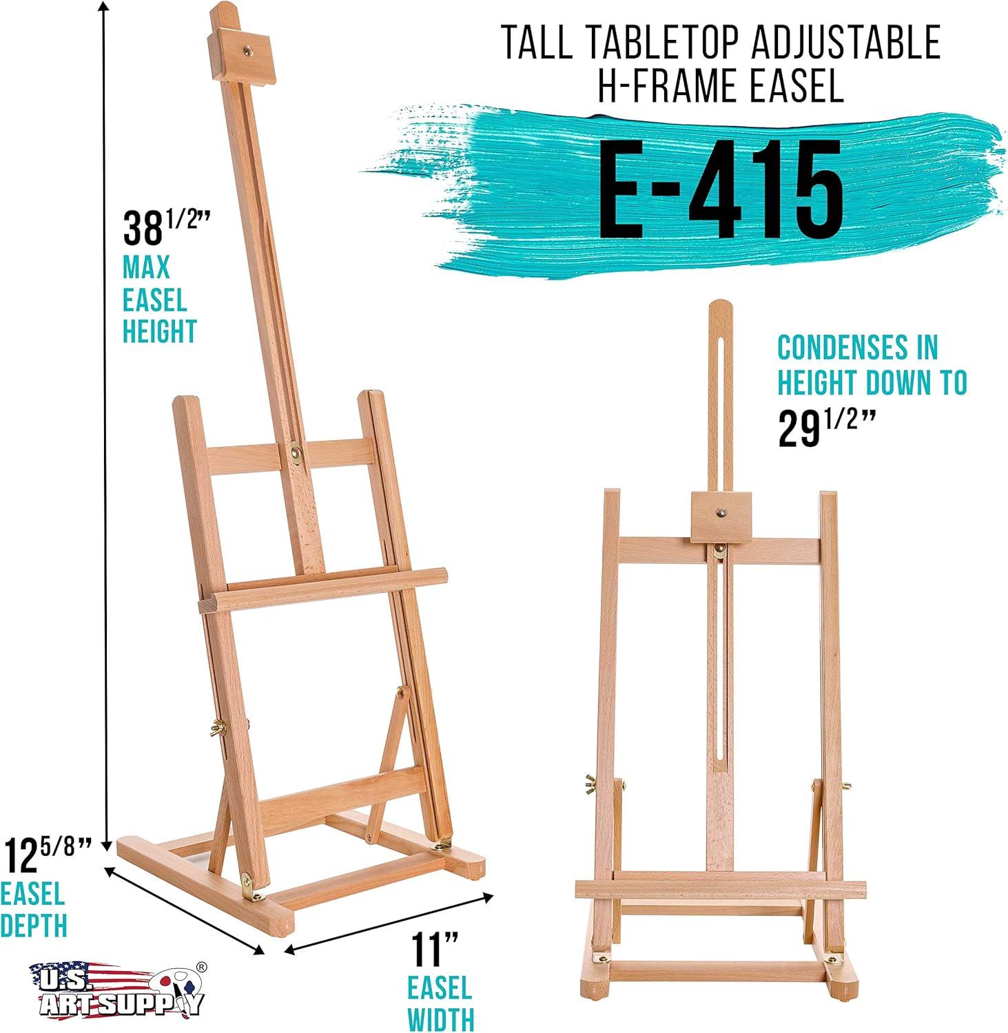 Adjustable Beechwood Tabletop H-Frame Studio Easel