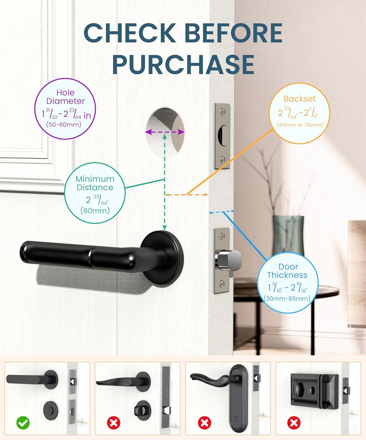 Tilvision Fingerprint Door Lock,Keyless Entry Deadbolt with App Control,Touchscreen Keypad - Auto Lock & IP65 Waterproof - Smart Door Lock for Front Door,Home,Office