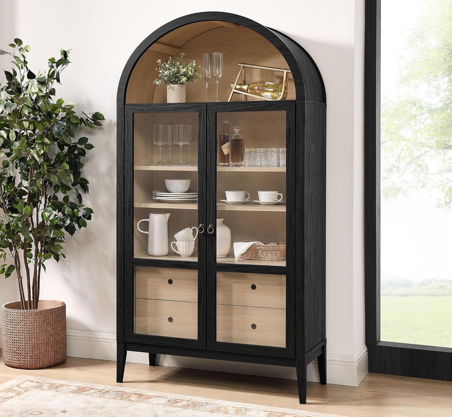 Modway Nolan 74" Tall Arched Storage Display Cabinet