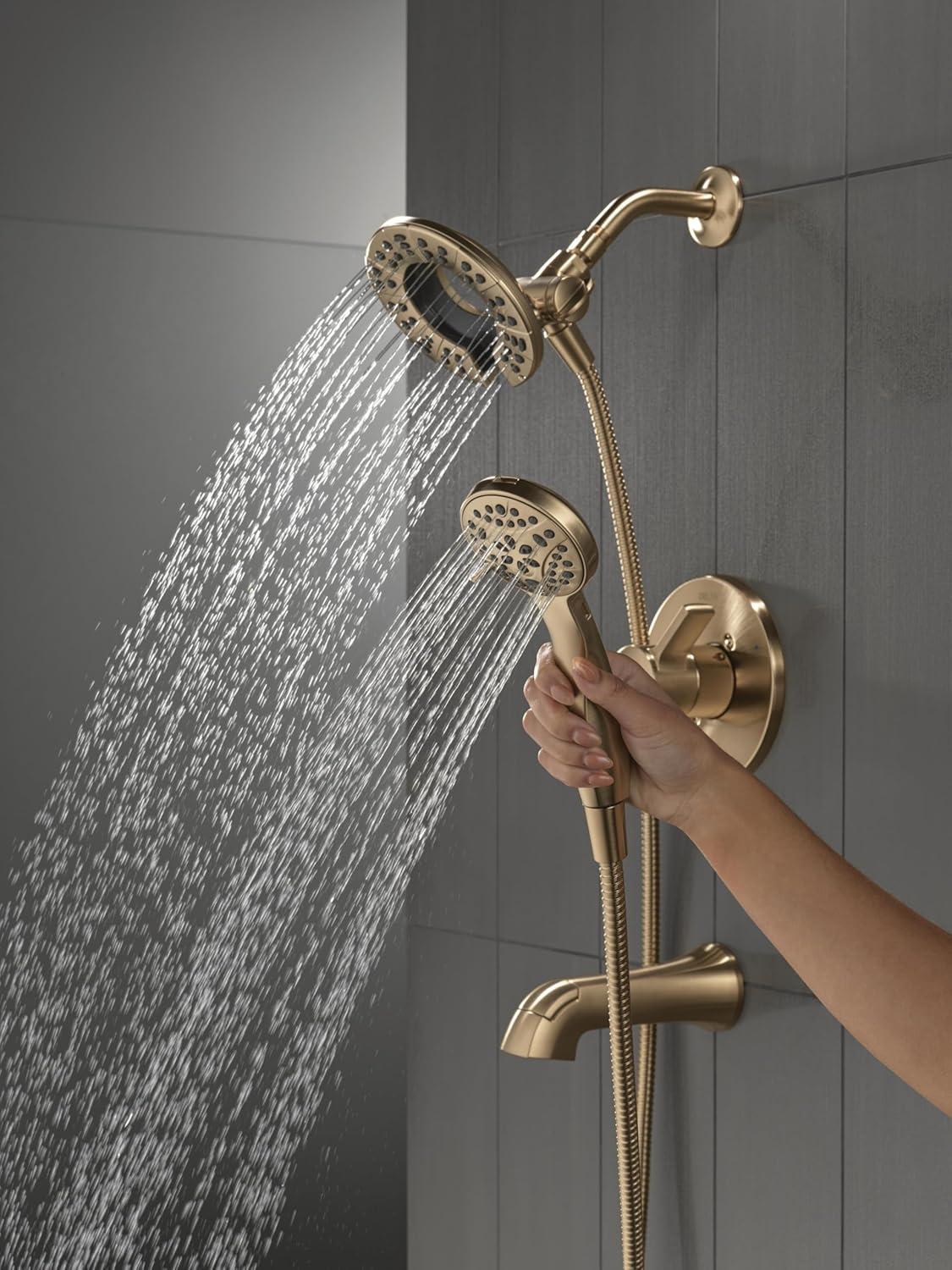 Delta Albion Single-Function Tub Shower Faucet Set, Shower Trim Kit with In2ition Shower Head T144855-CZ-I
