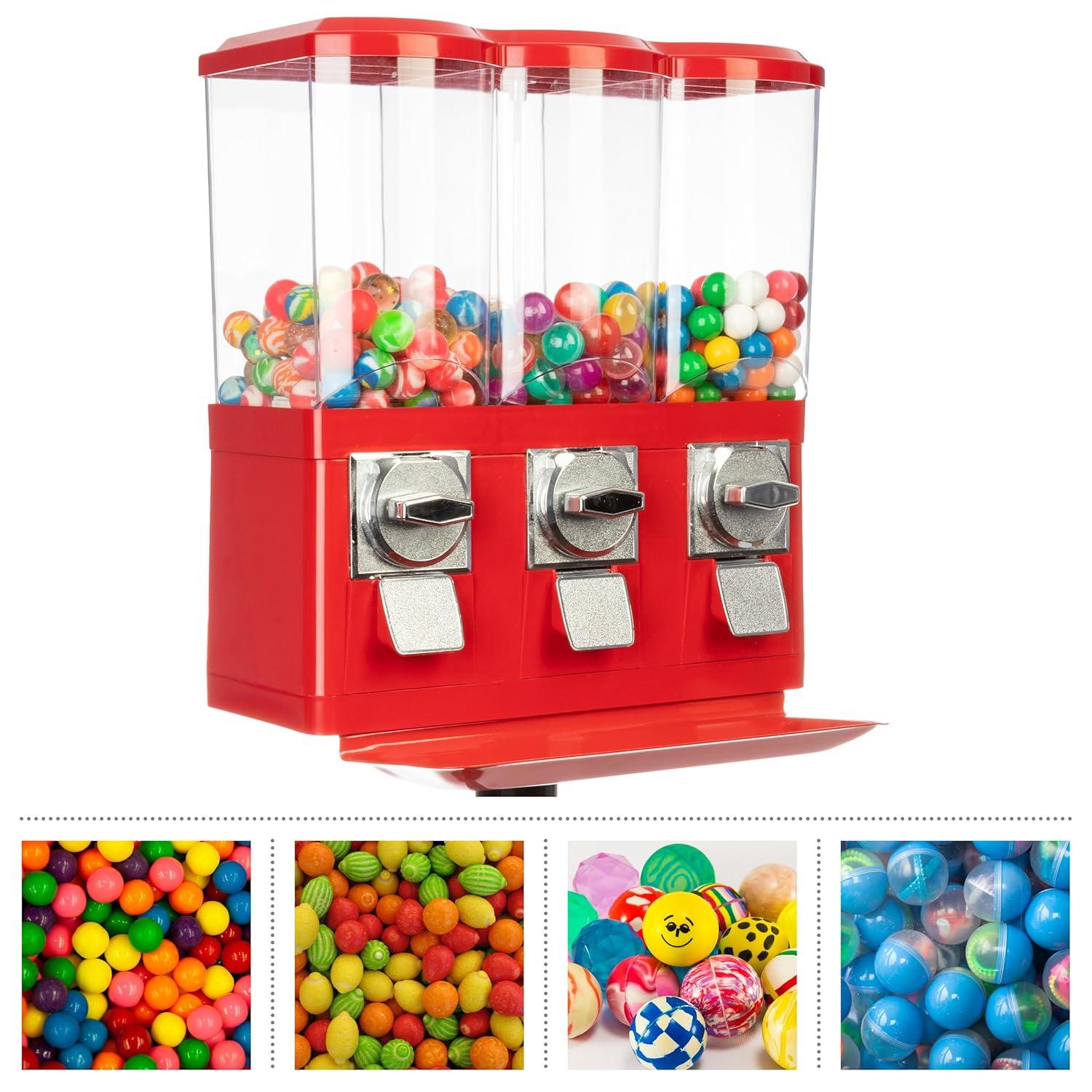 Great Northern Popcorn Great Northern Popcorn Triple Gumball Machine with Stand Red