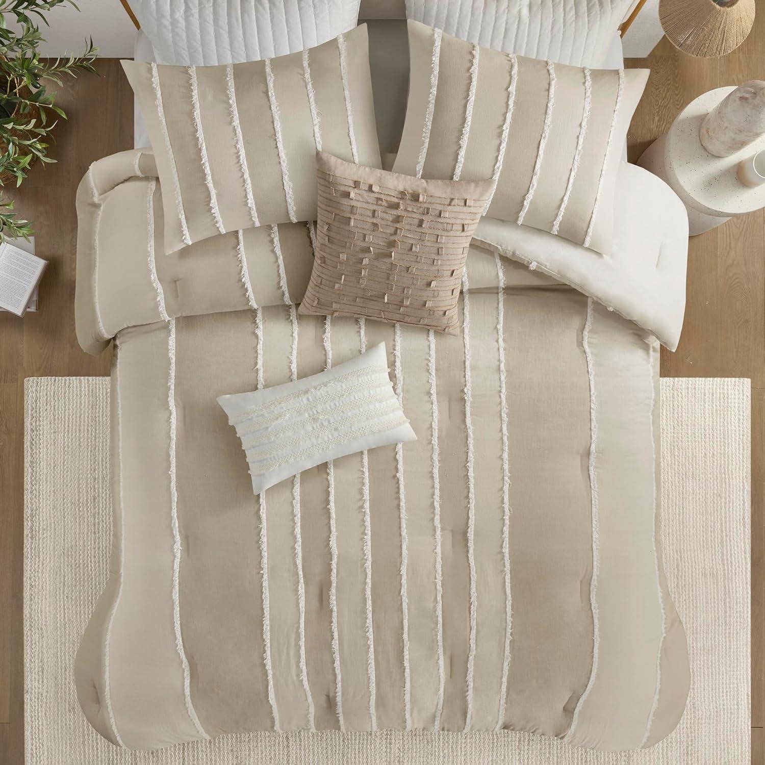 3pc Shay 100% Cotton Striped Comforter Set