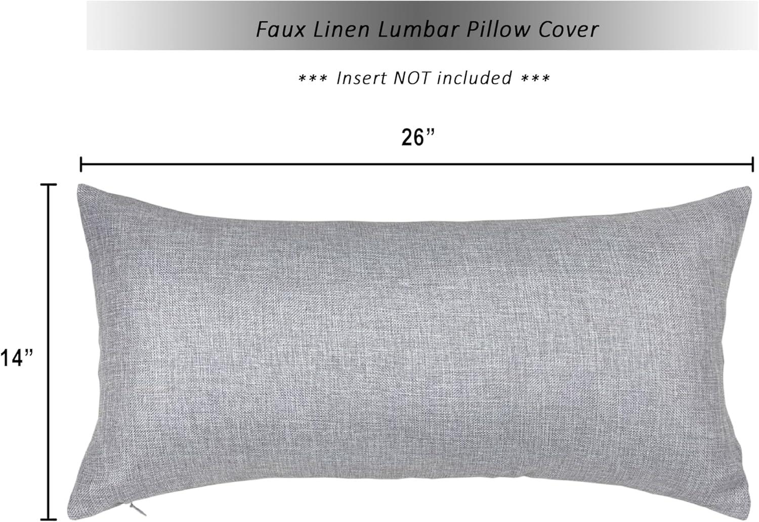 Light Grey Rectangular Polyester Lumbar Pillow Cover