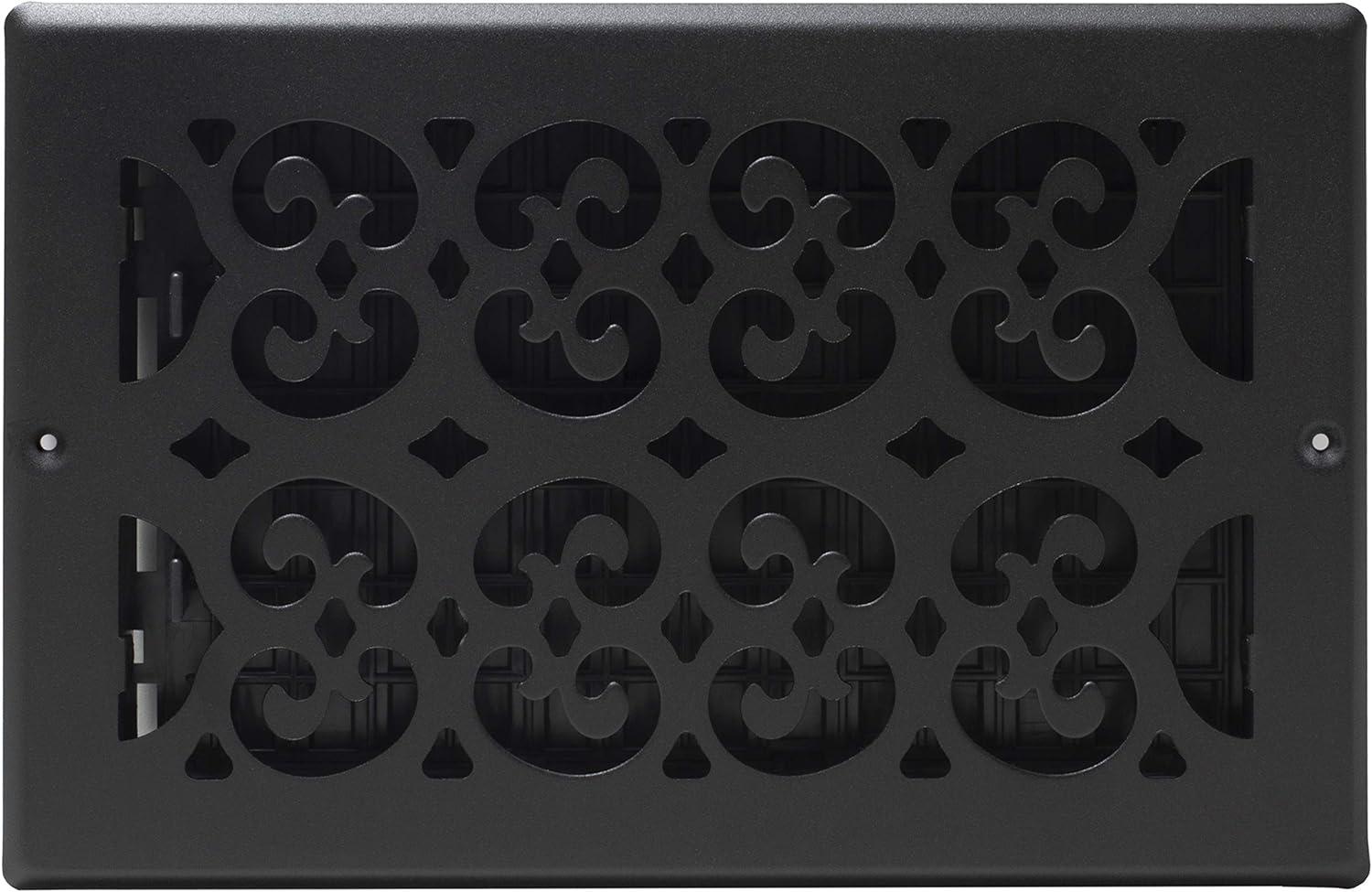 Decor Grates 6" x 10" Textured Black Painted Steel Wall/Ceiling Register