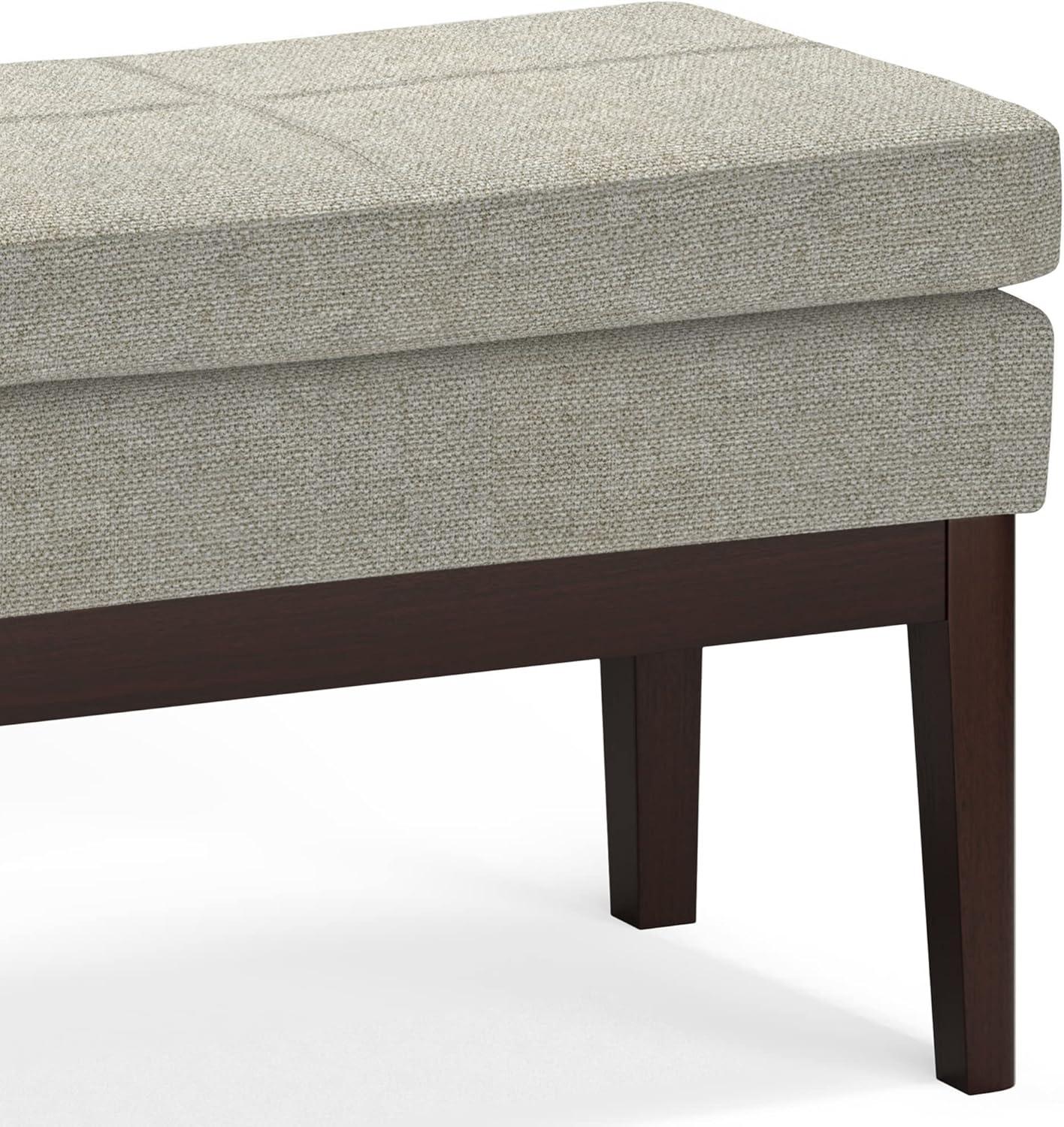 Simpli Home Carlson Small Mid-Century Ottoman Bench with Upholstered Seat