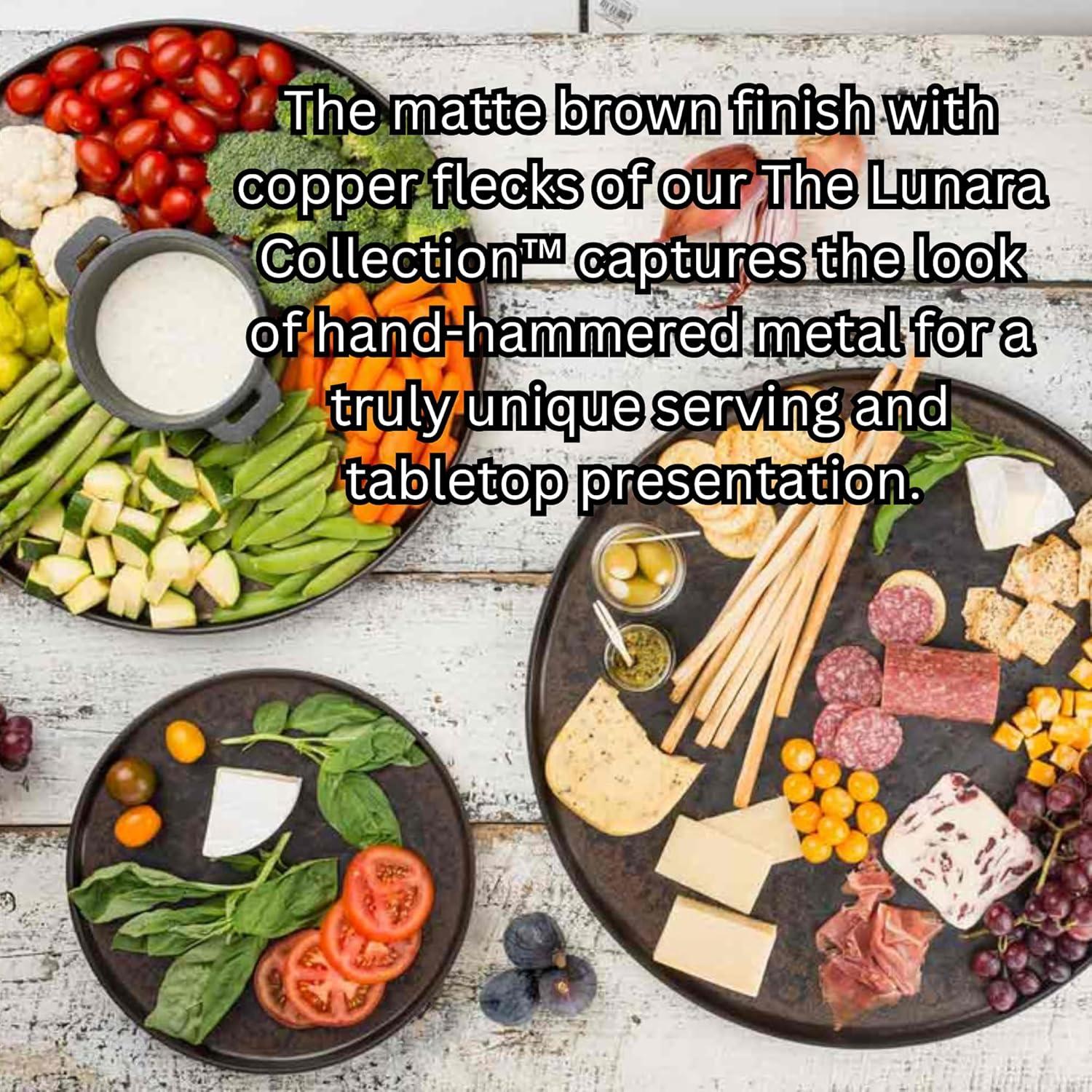 10.75" Round Brown Melamine Dinnerware Tray