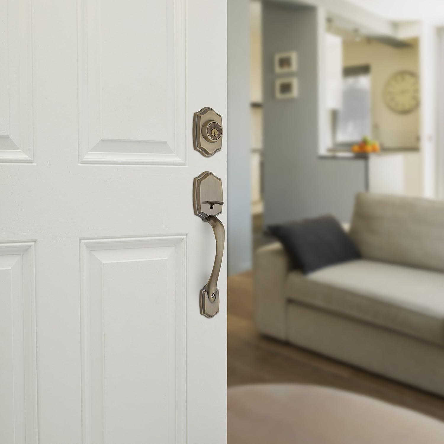 Kwikset Handleset with Deadbolt and Door Two Piece and Rosette