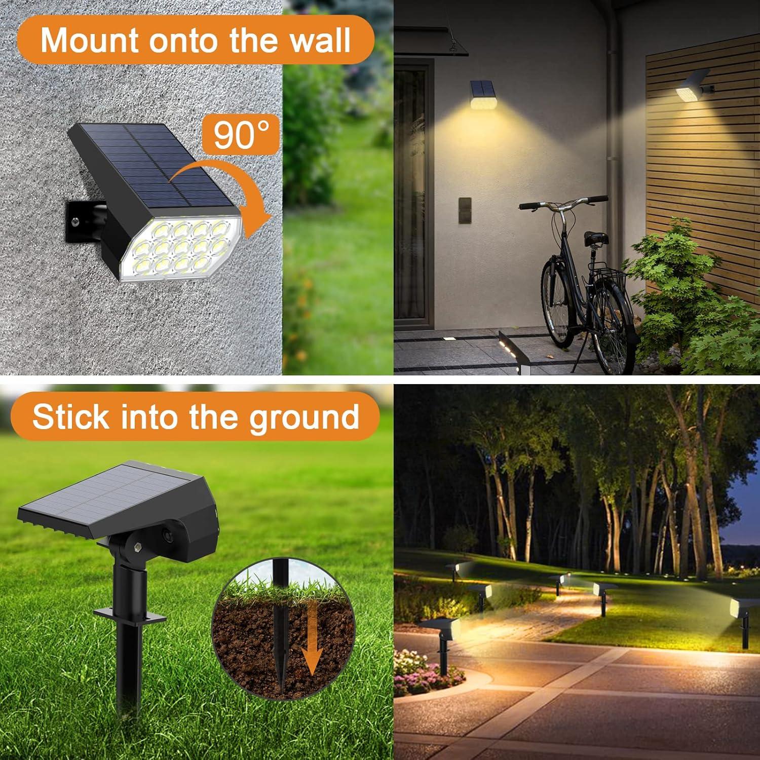 WELALO 10-Pack Warm White Solar LED Security Spotlights