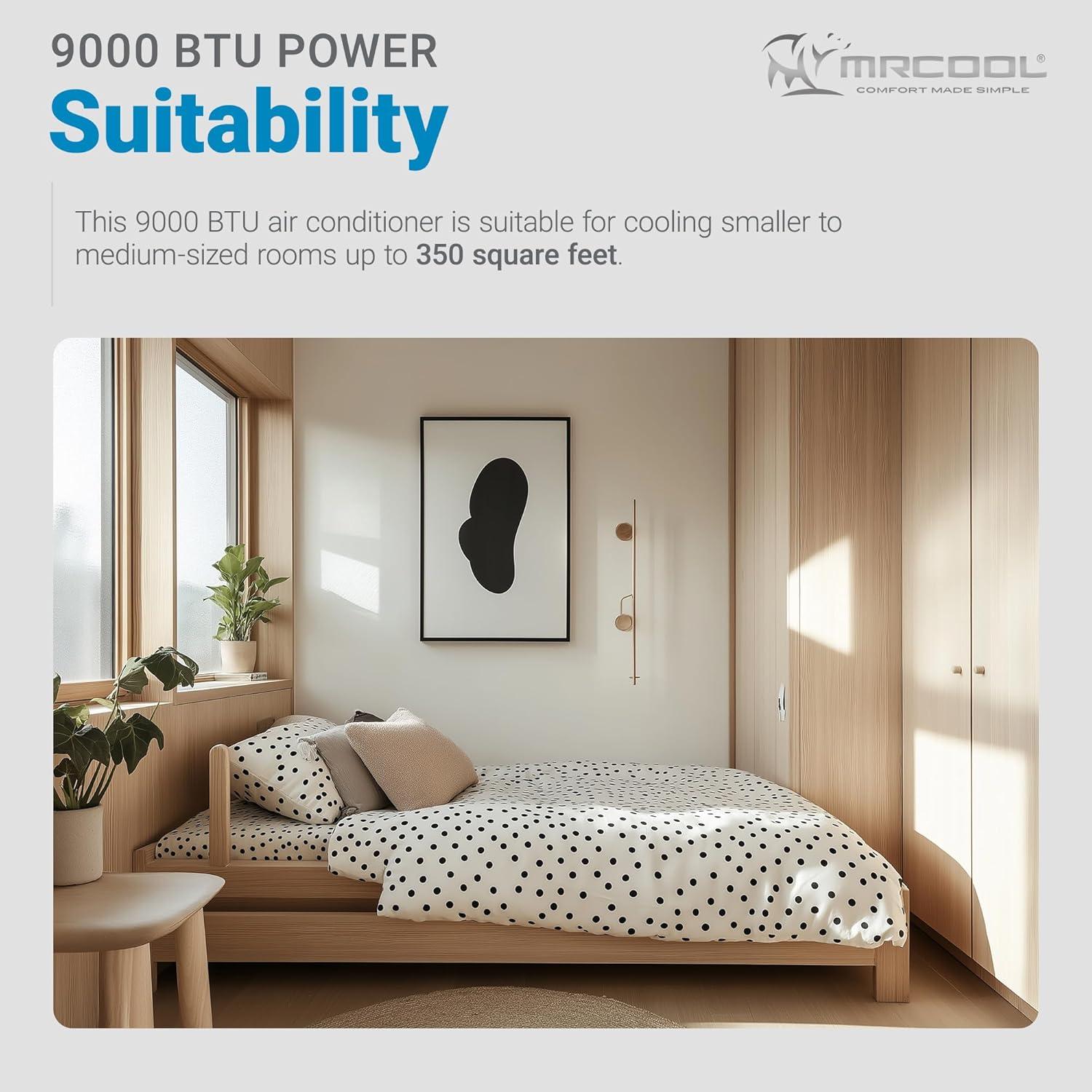 9k BTU White Ductless Heat Pump Split System with Remote