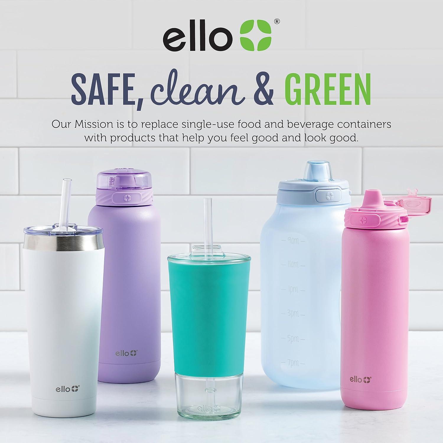 Ello Cru Stemless Wine Glass Set with Silicone Protection, 4 Pack, Paloma