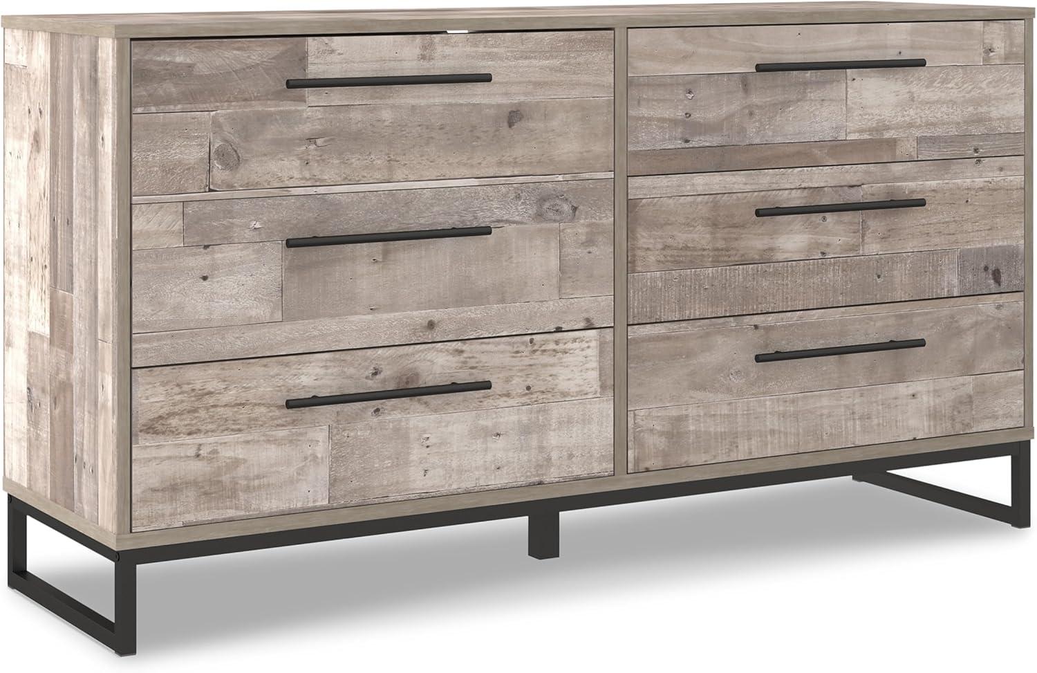 Signature Design by Ashley Casual Neilsville 6 Drawer Dresser, Whitewash