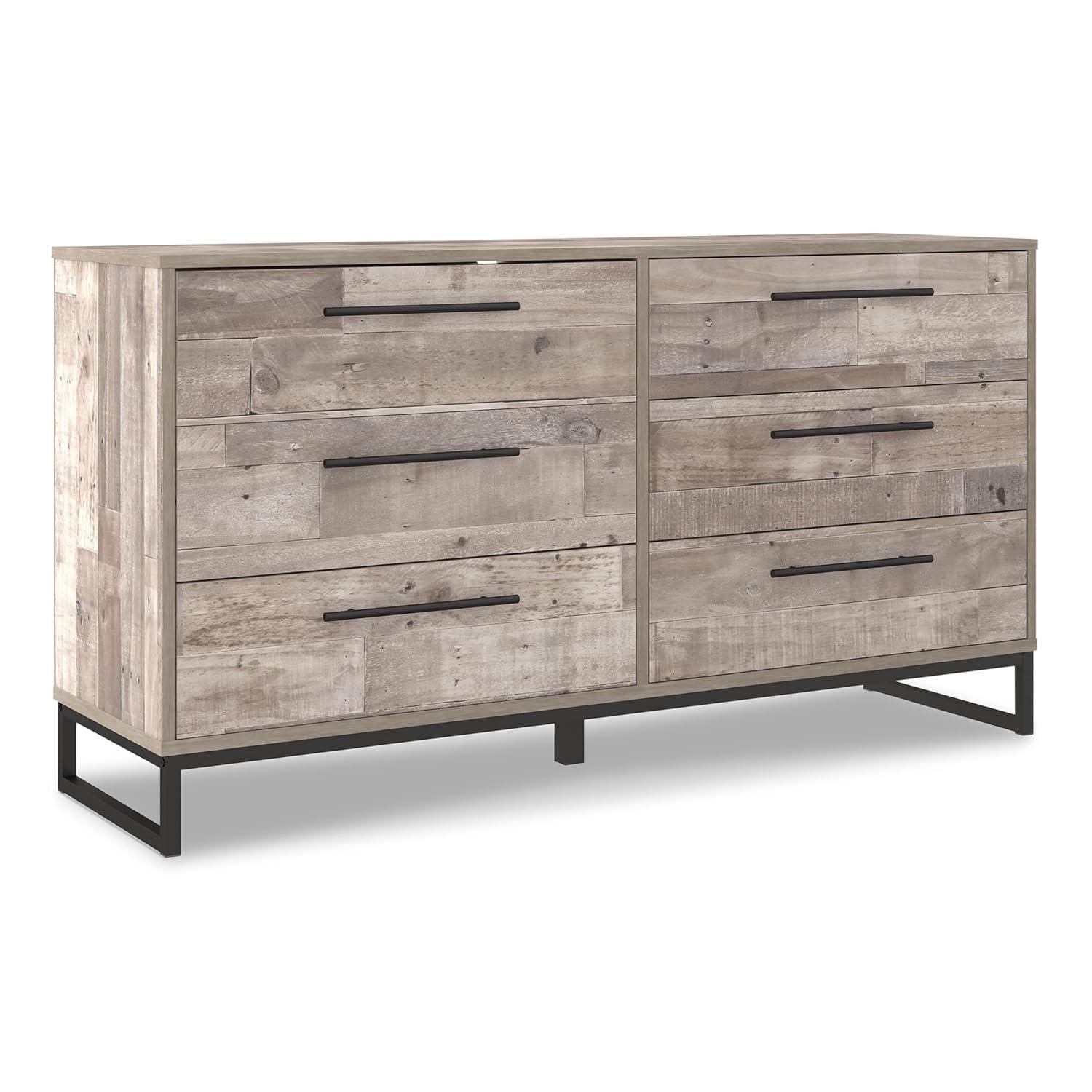 Signature Design by Ashley Casual Neilsville 6 Drawer Dresser, Whitewash