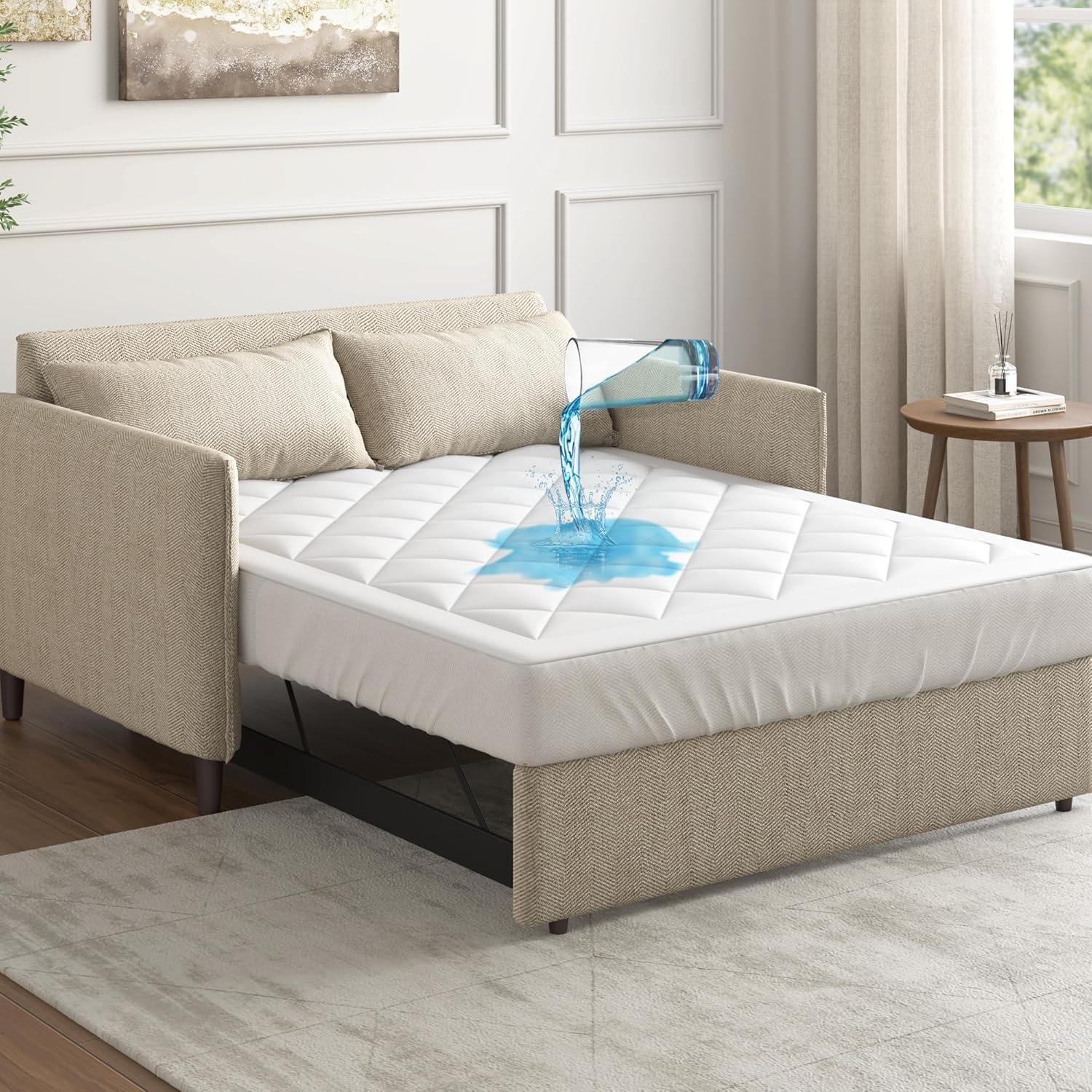 Sleep Philosophy Full Amity Waterproof Sofa Bed Mattress Pad: Microfiber Protector, Quilted, Water-Resistant