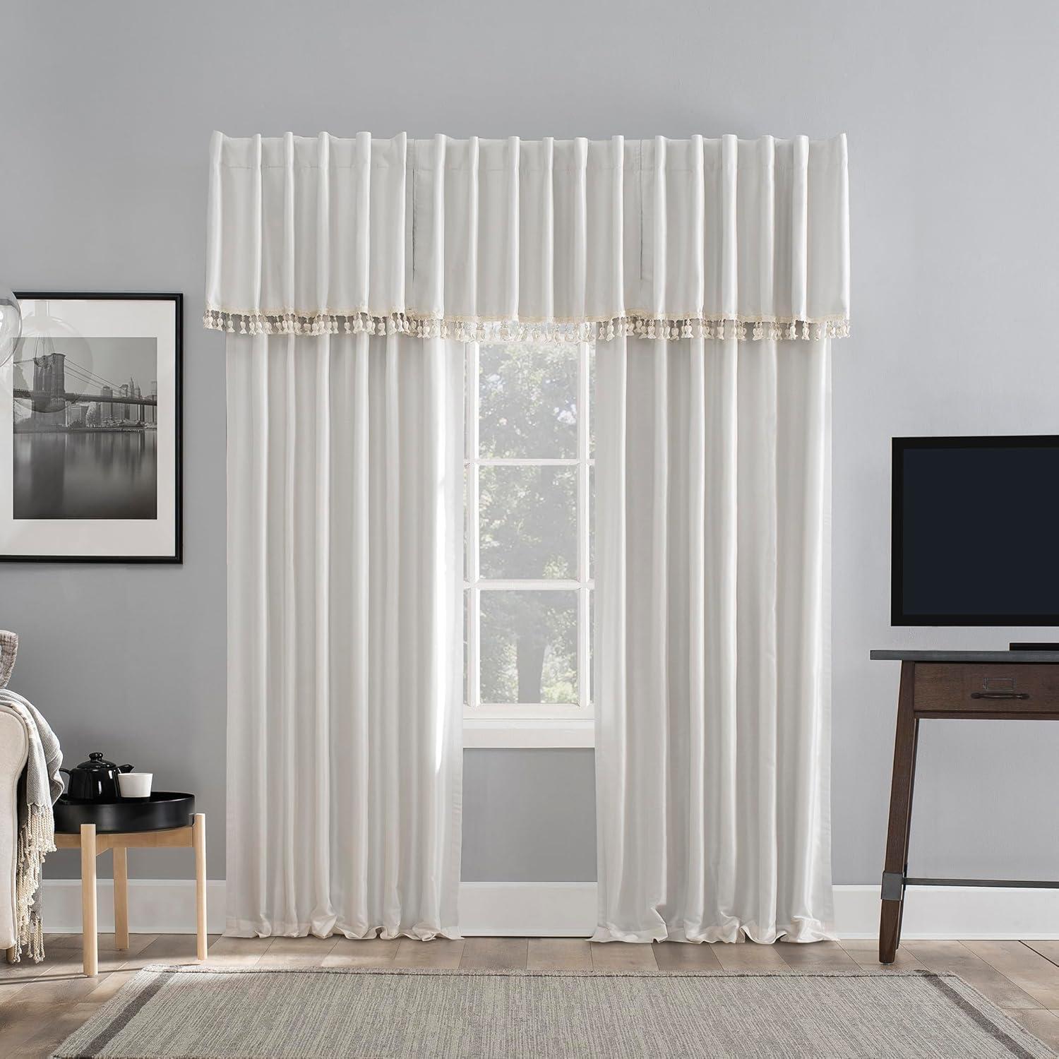 Faux Dupioni Silk Thermal Extreme 100% Blackout Back Tab Curtain Panel