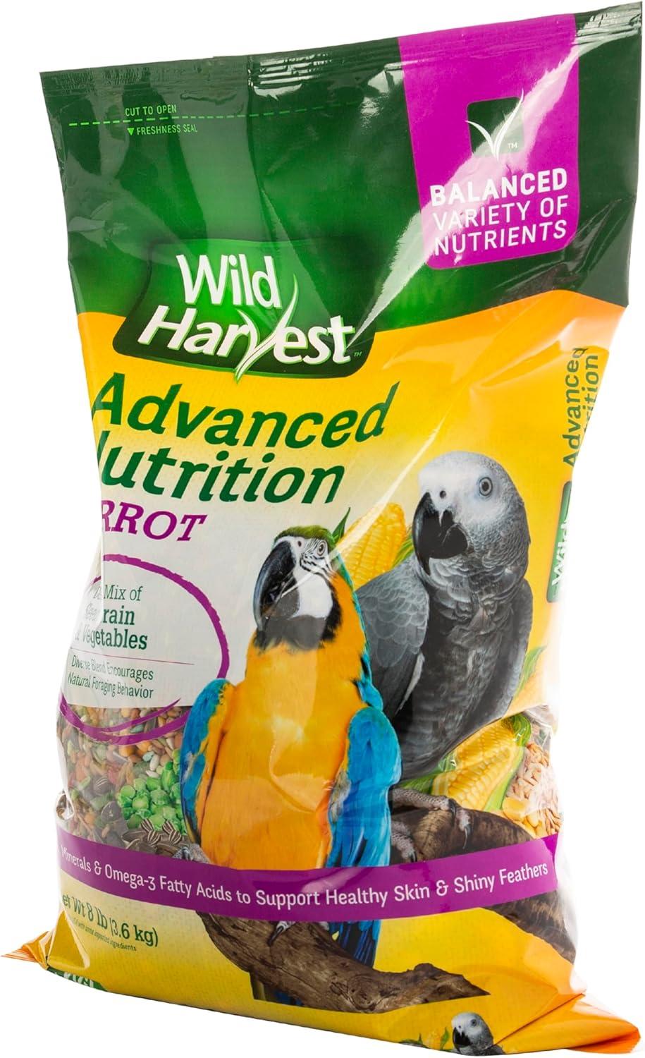 Wild Harvest Parrot Advanced Nutrition Diet Dry Bird Food, 8 lbs